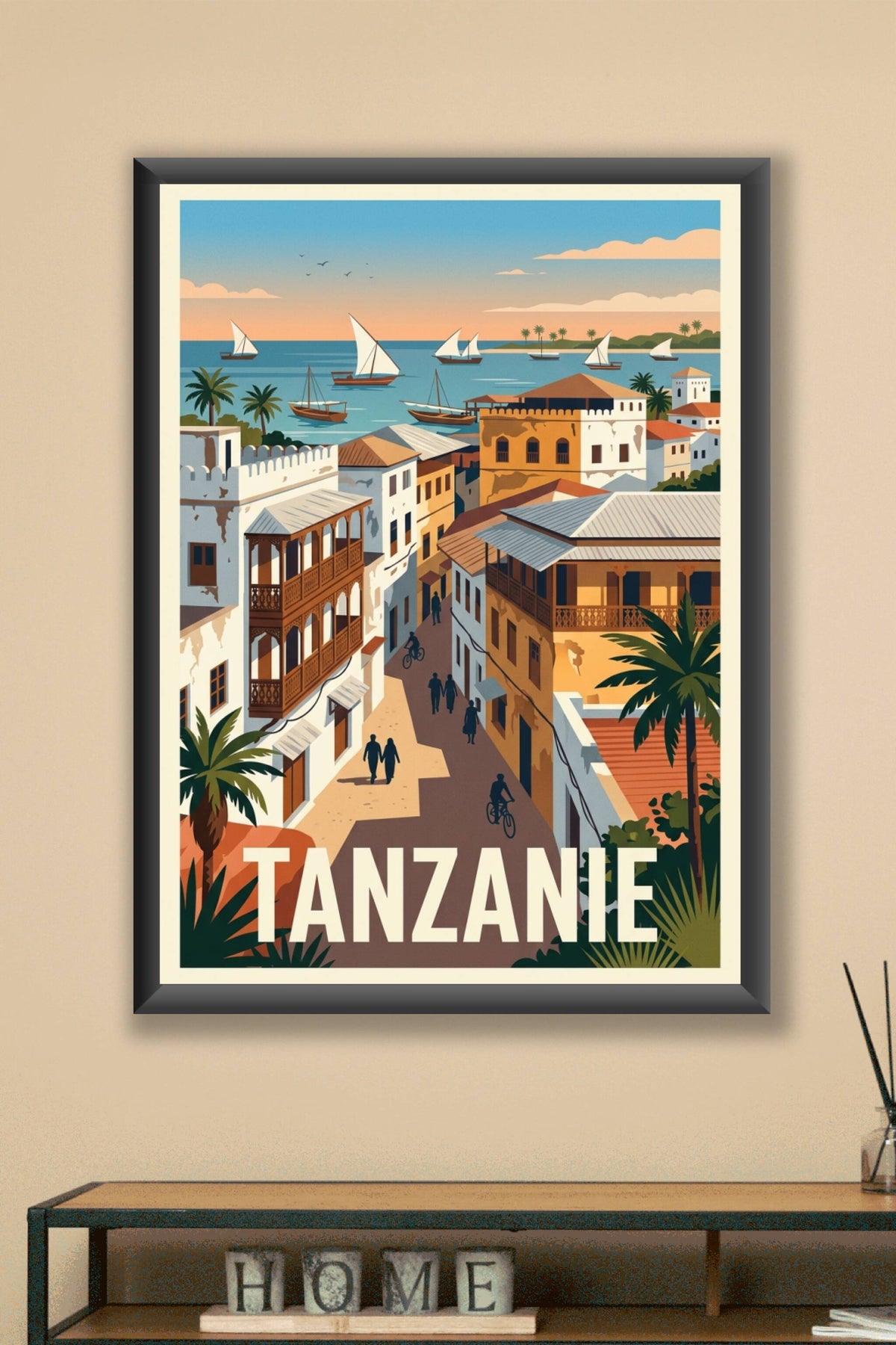 Affiche de Tanzanie, Stone Town et dhows