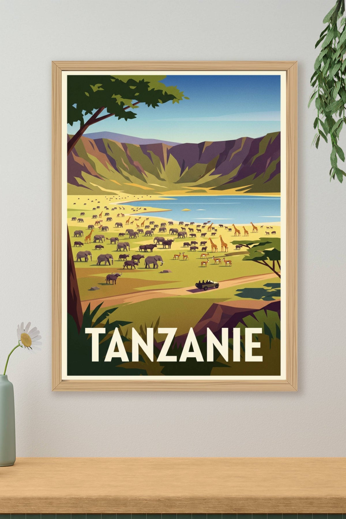 Poster de Tanzanie, poster safari africain