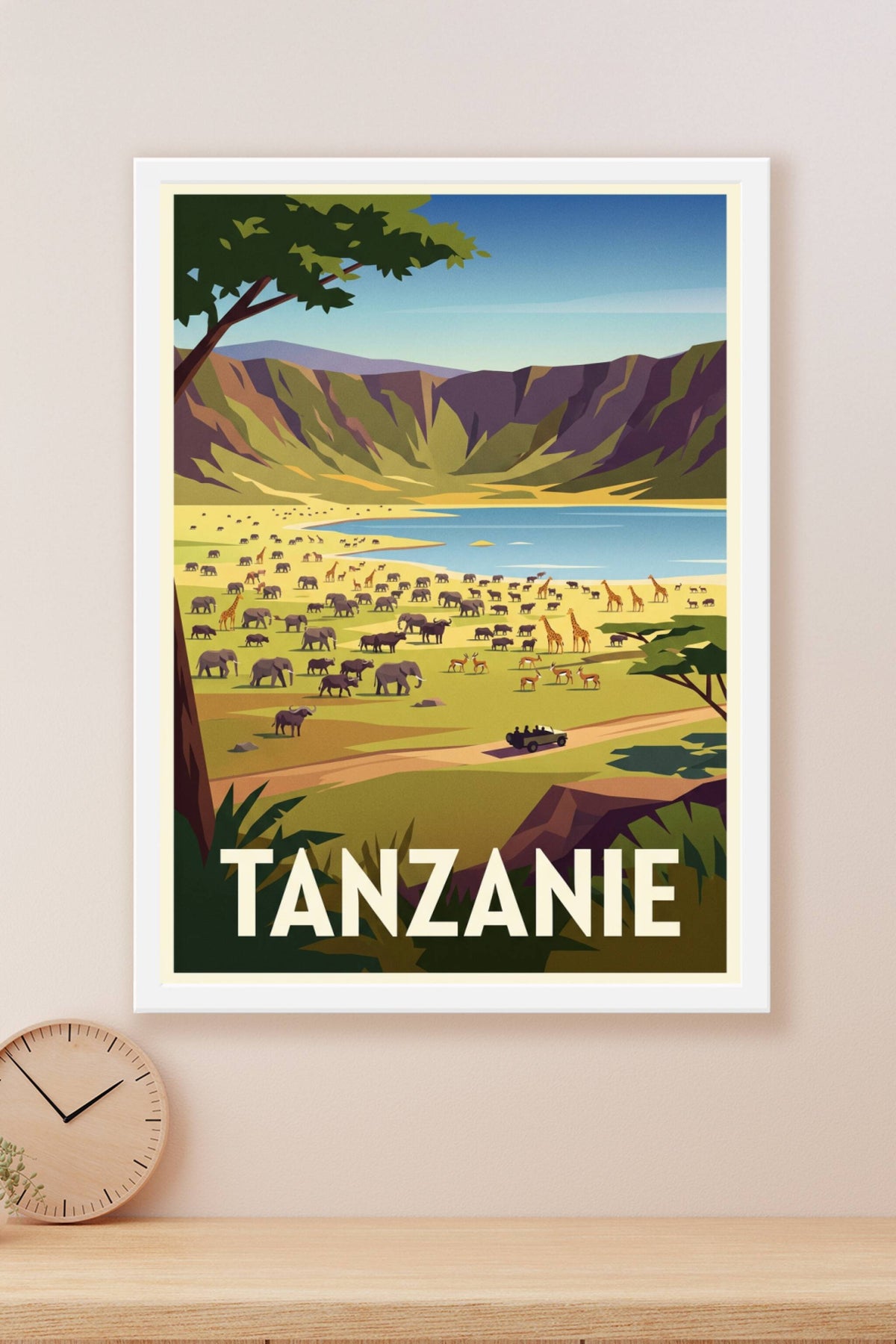 Poster de Tanzanie, poster safari africain