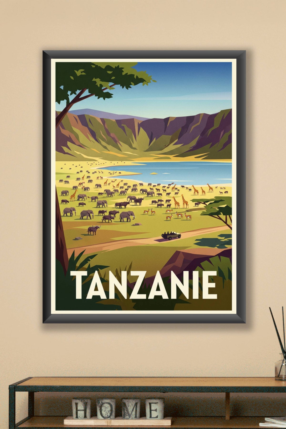 Poster de Tanzanie, poster safari africain
