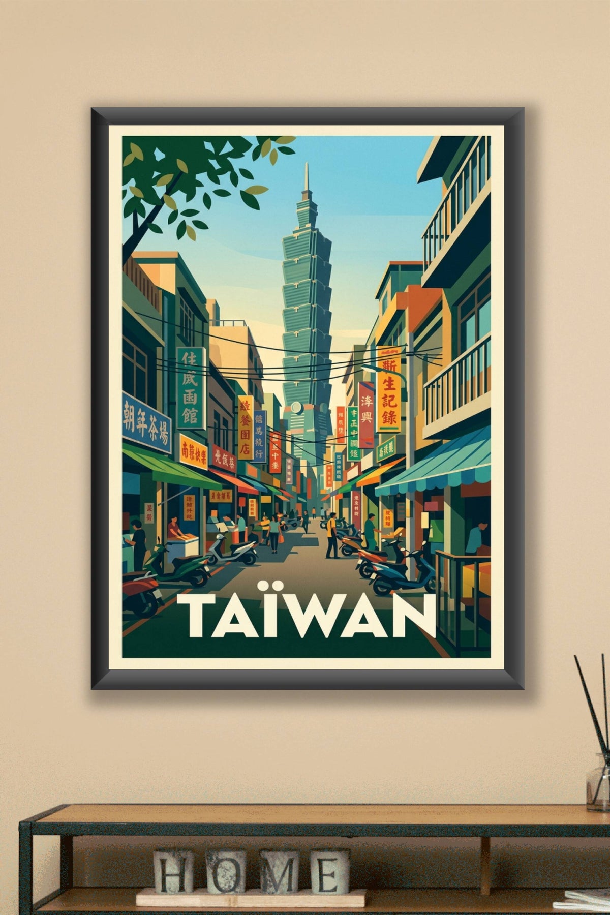Affiche de Taïwan, tour Taipei 101