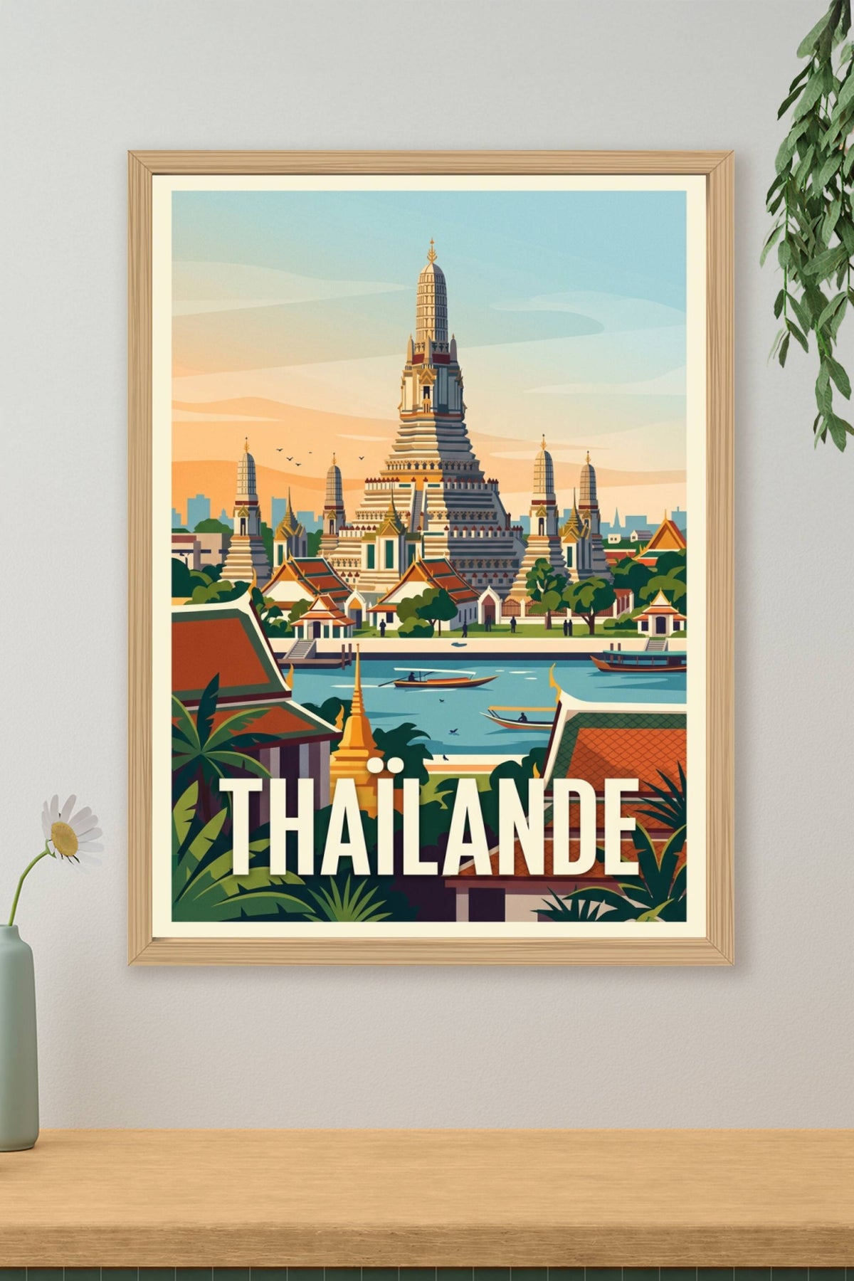 Affiche de Thaïlande, temple Wat Arun