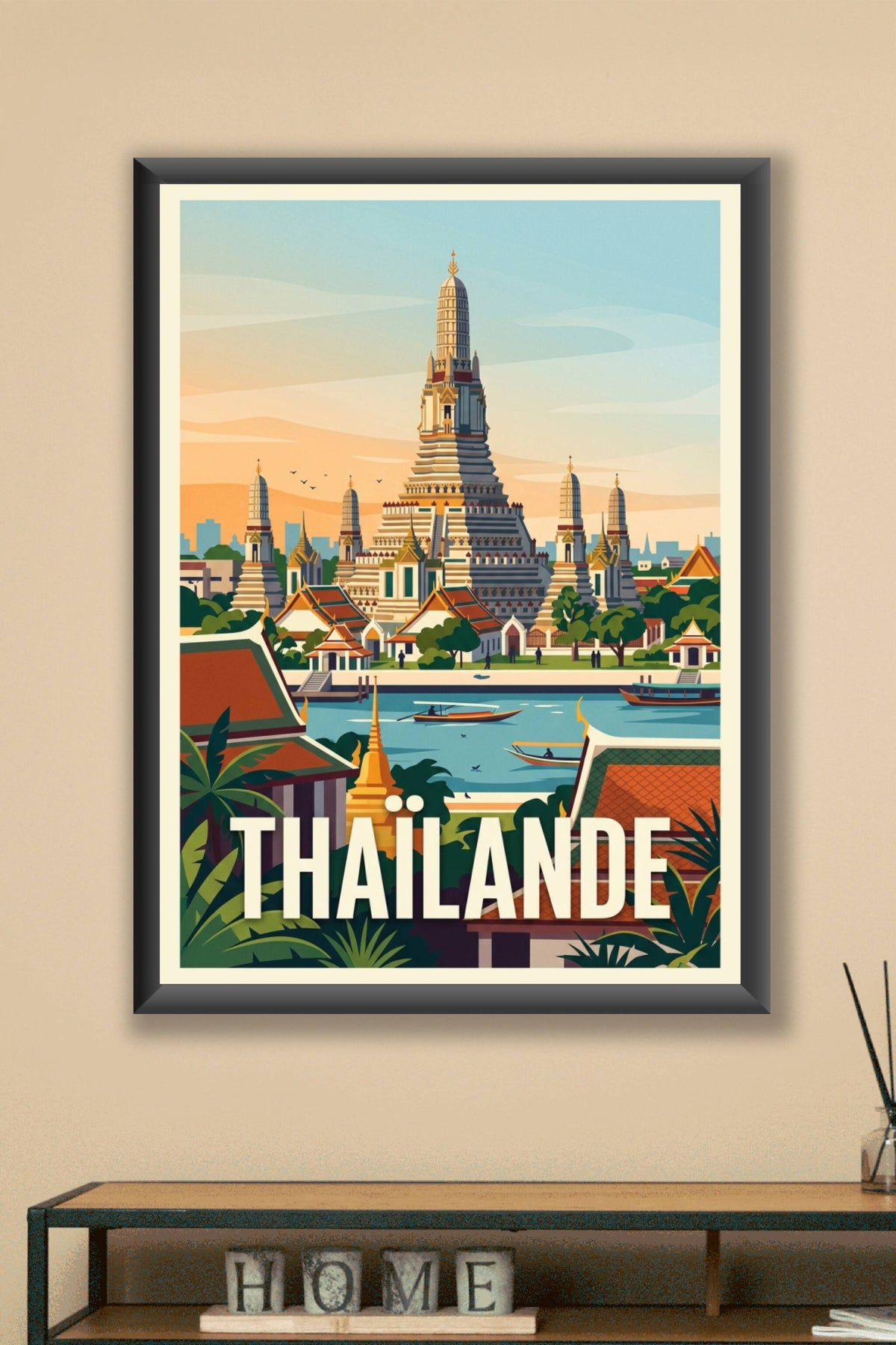 Affiche de Thaïlande, temple Wat Arun