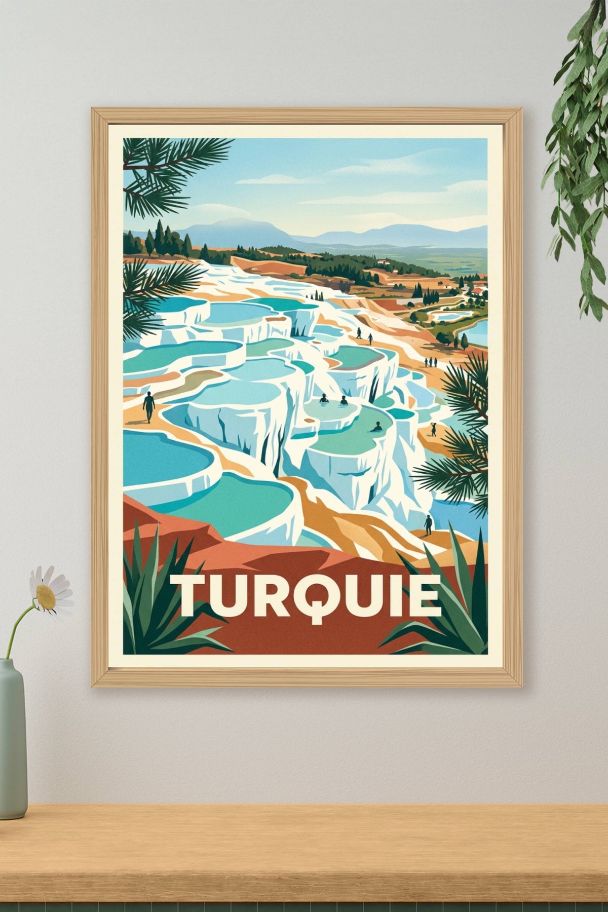 Affiche de Turquie, terrasses de Pamukkale
