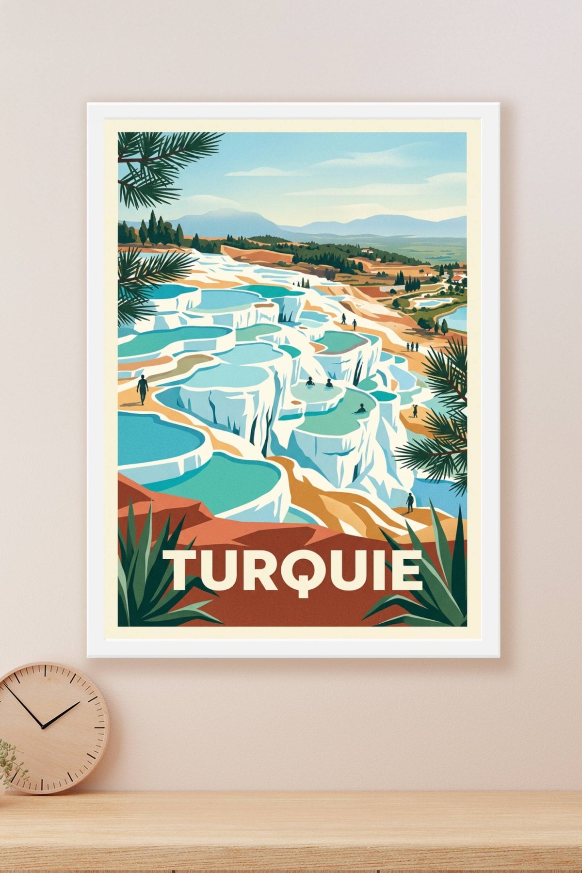 Affiche de Turquie, terrasses de Pamukkale