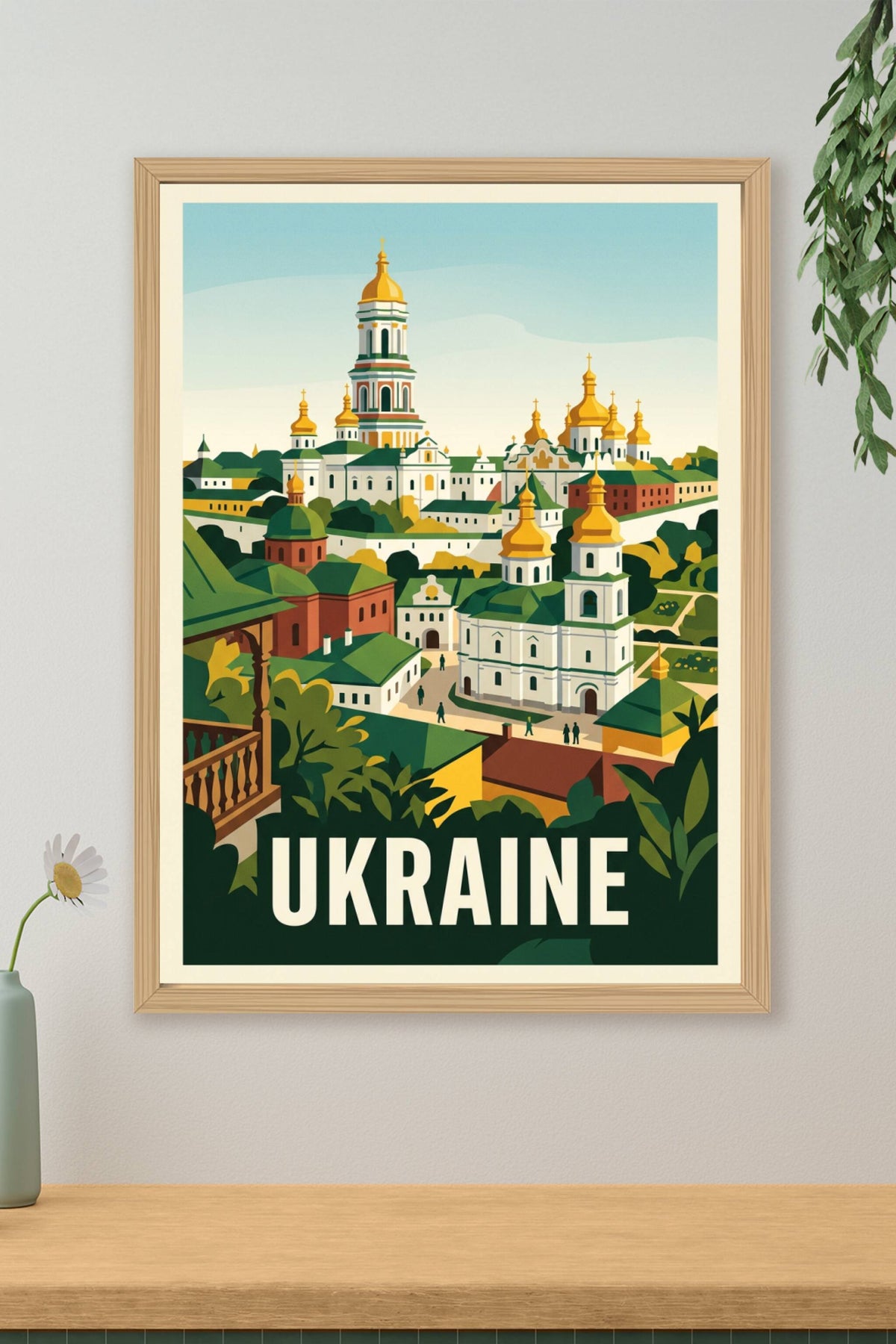 Poster d'Ukraine, affiche dômes de Kiev