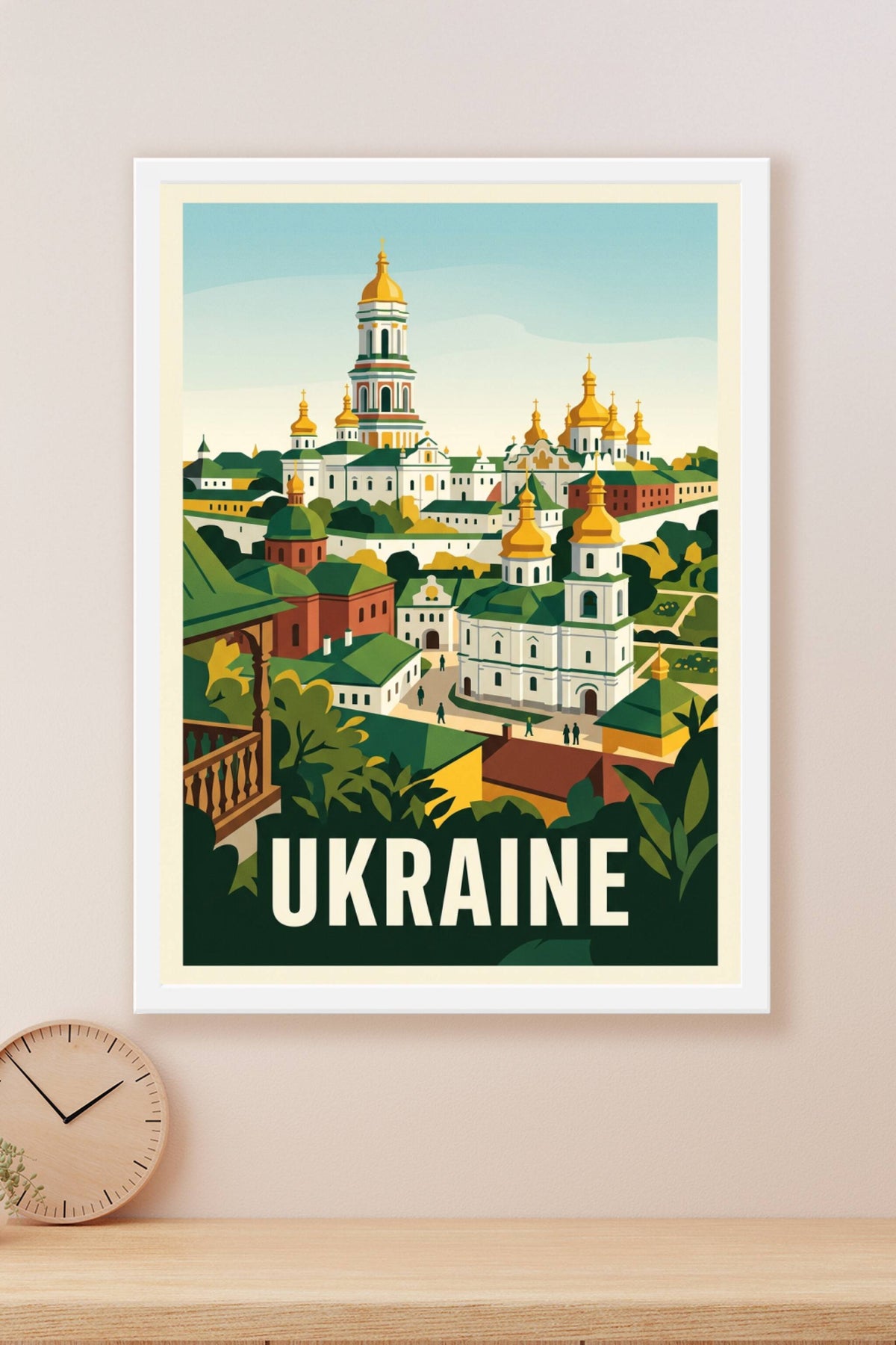Poster d'Ukraine, affiche dômes de Kiev