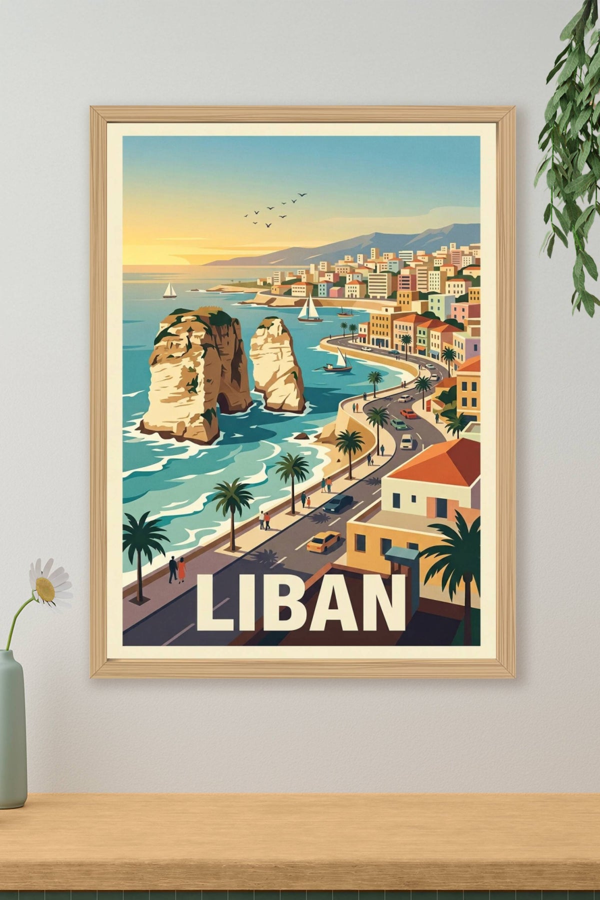 Affiche du Liban, poster de la Grotte aux Pigeons | Afich