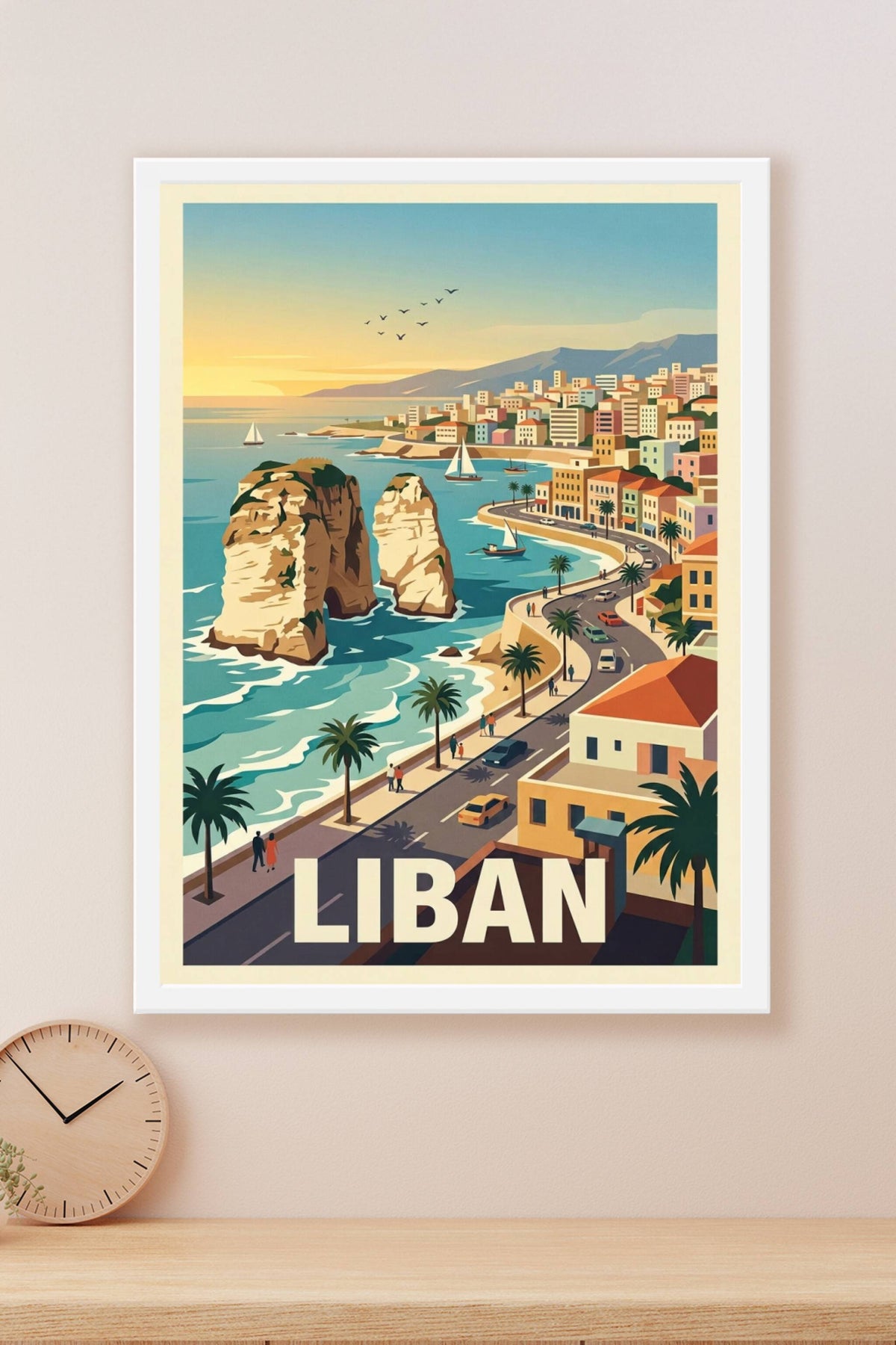 Affiche du Liban, poster de la Grotte aux Pigeons | Afich