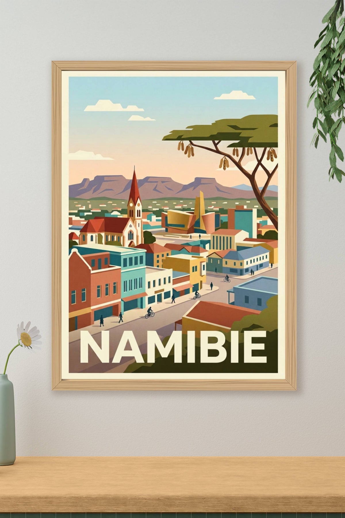 Affiche de Namibie, Windhoek et montagnes | Afich