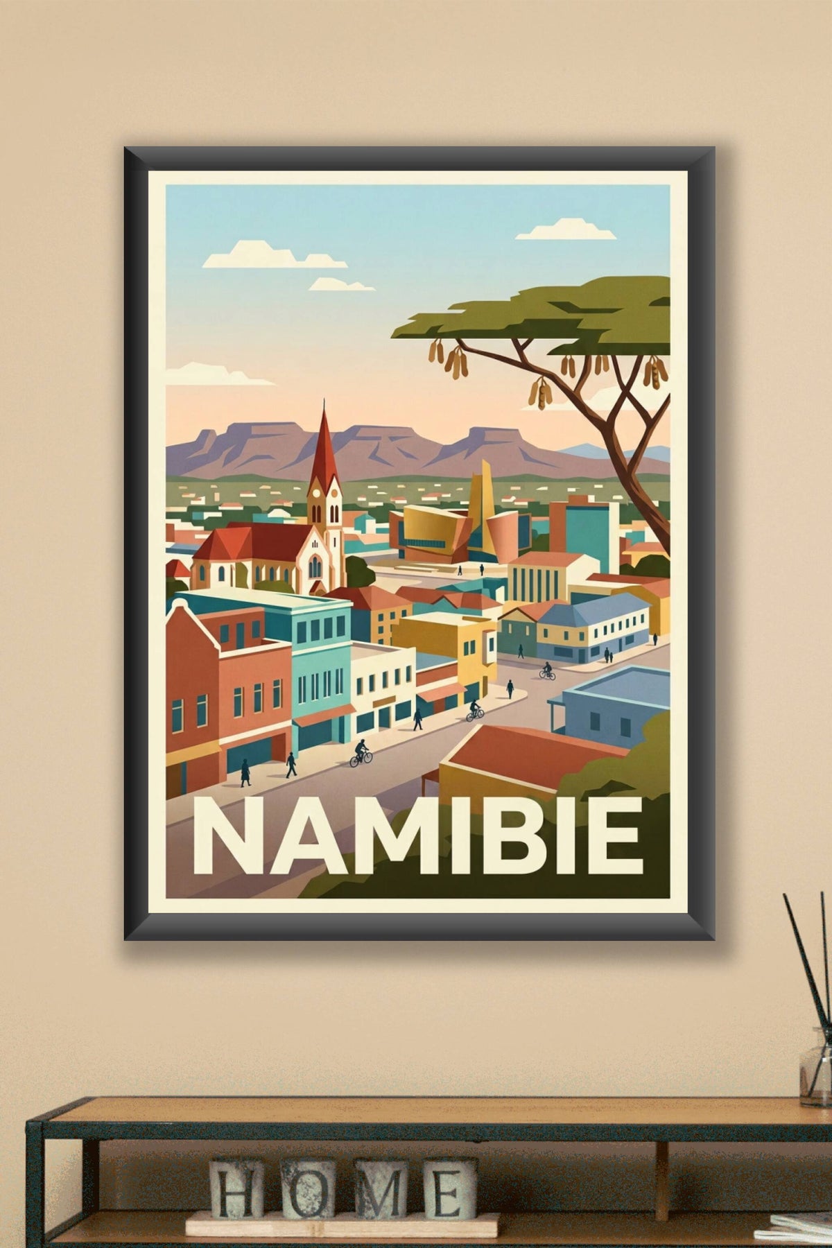 Affiche de Namibie, Windhoek et montagnes | Afich