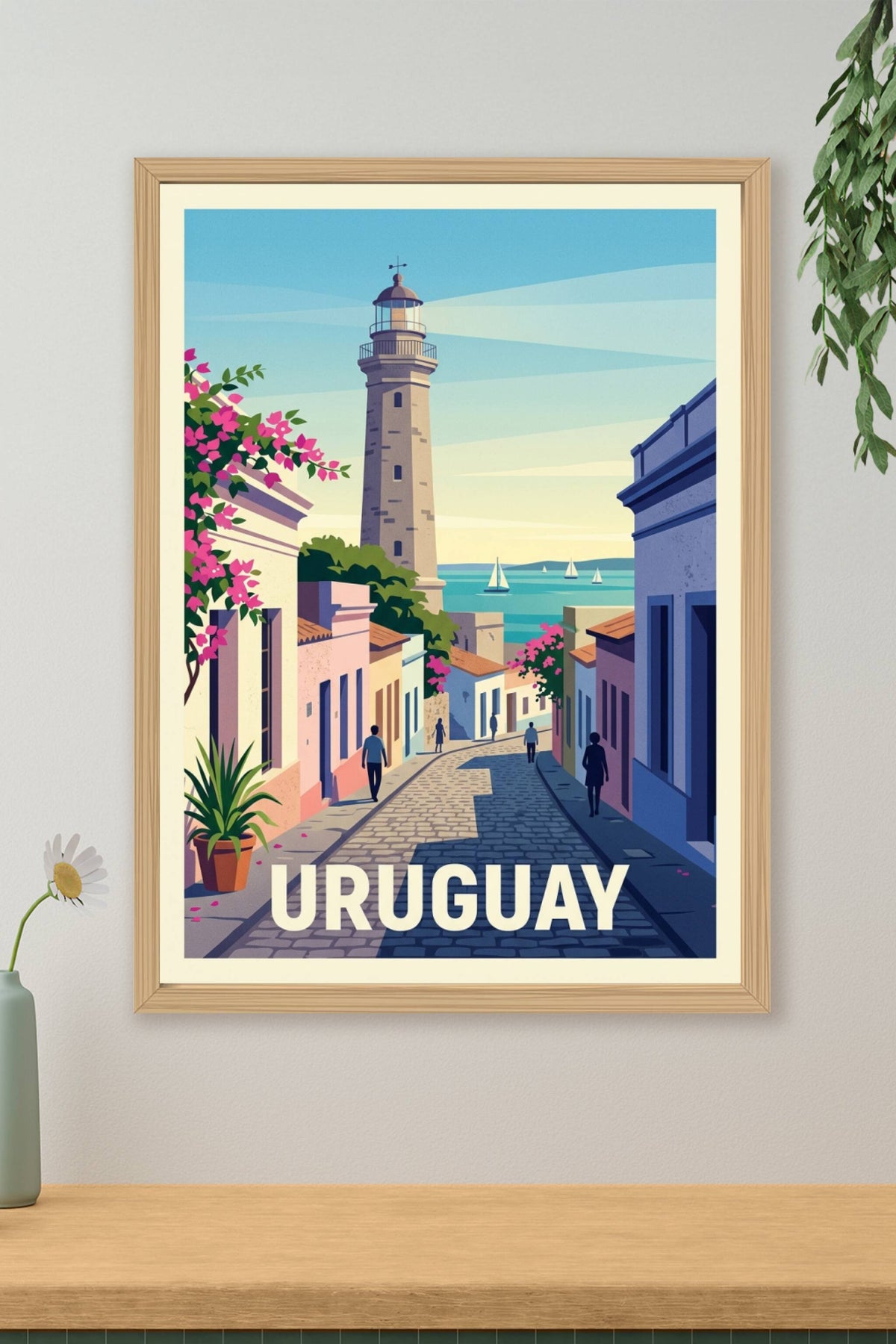 Affiche d'Uruguay, phare de Colonia del Sacramento