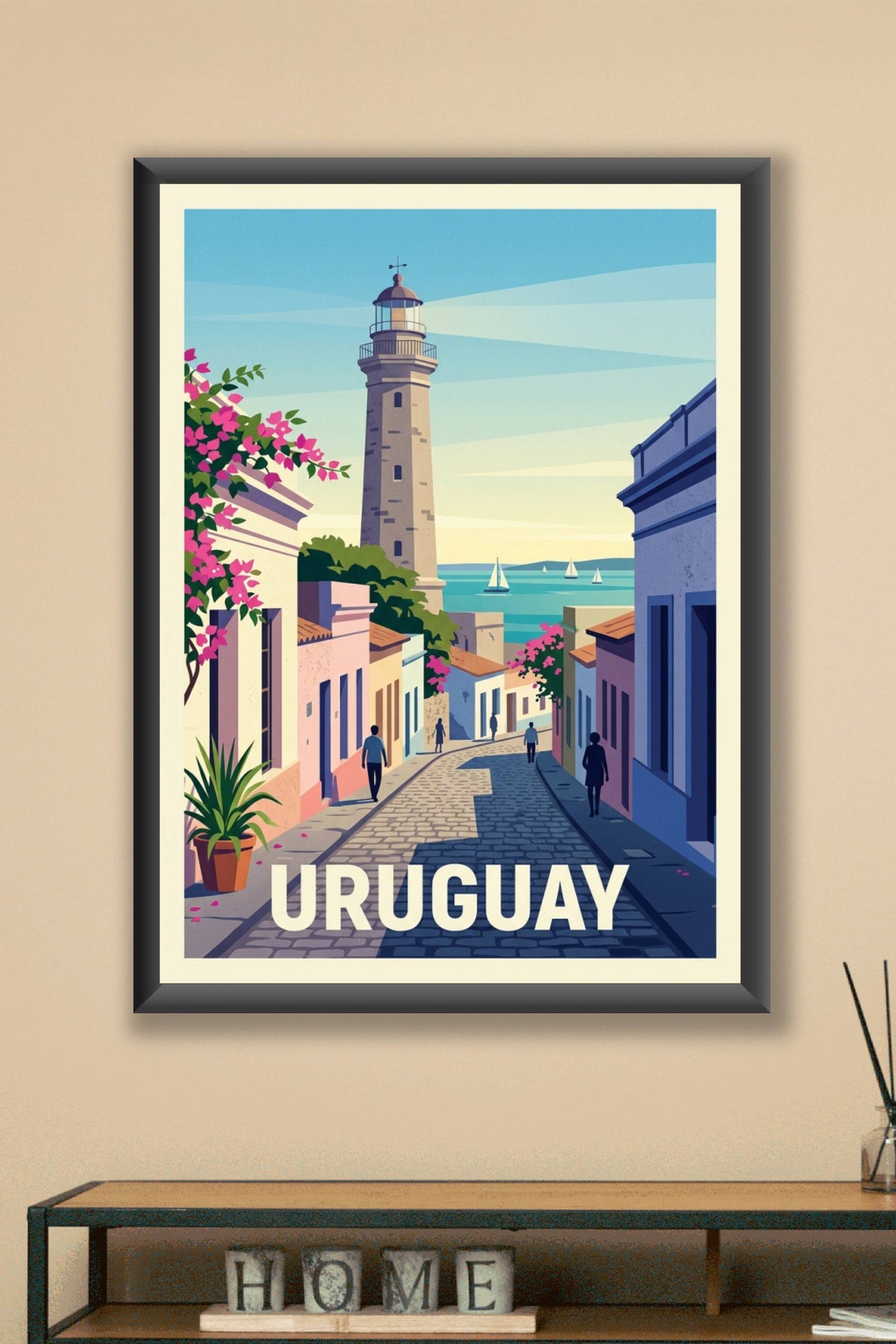 Affiche d'Uruguay, phare de Colonia del Sacramento