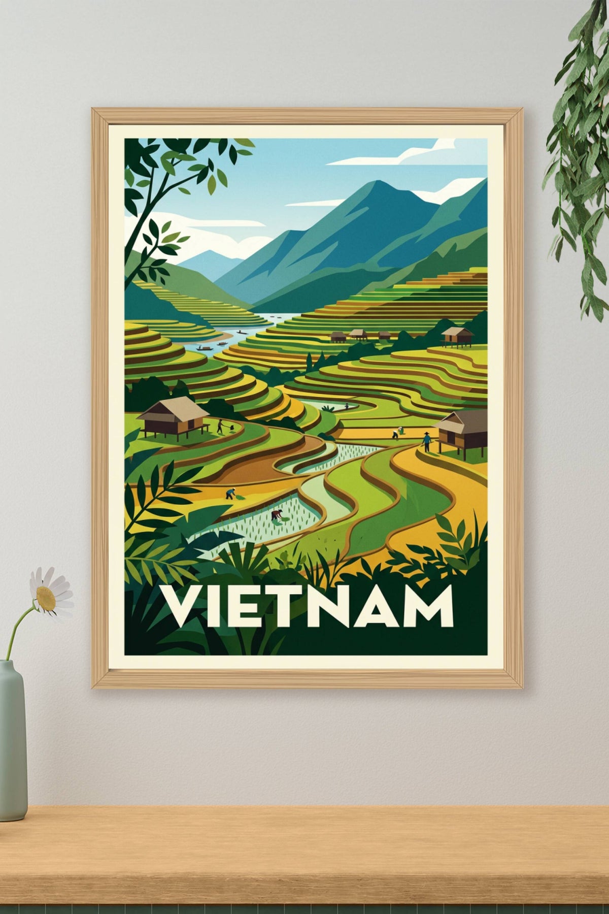 Affiche du Vietnam, rizières en terrasses | Afich