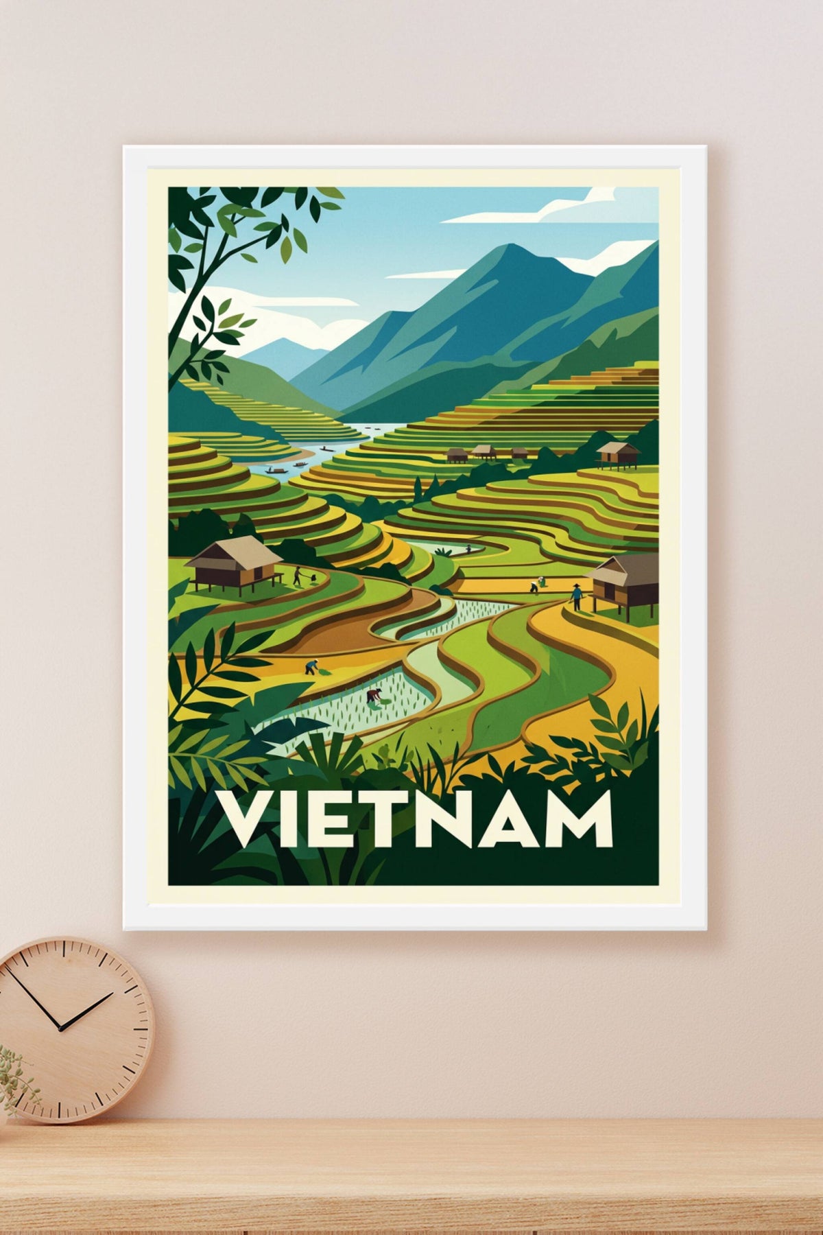 Affiche du Vietnam, rizières en terrasses | Afich