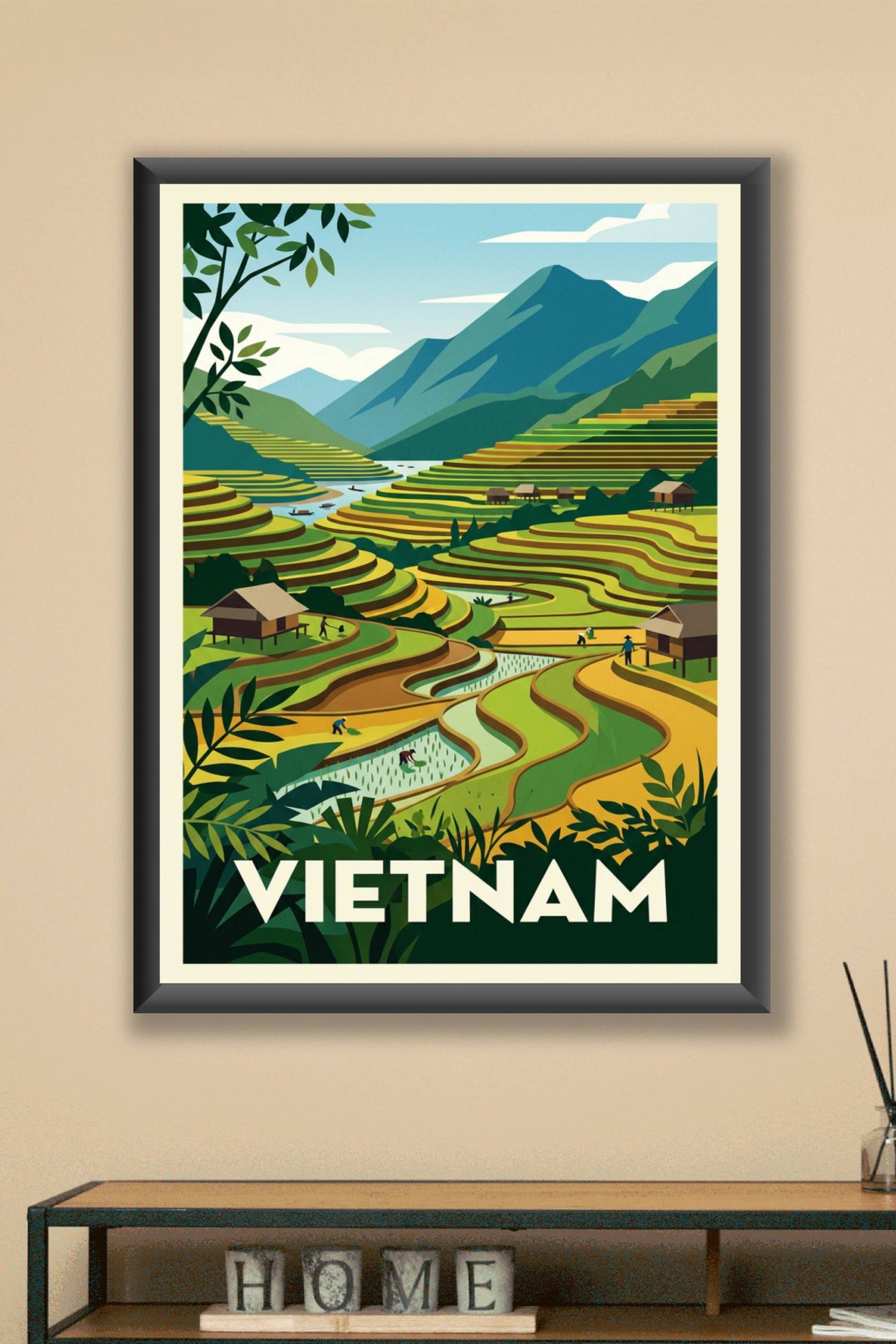Affiche du Vietnam, rizières en terrasses | Afich