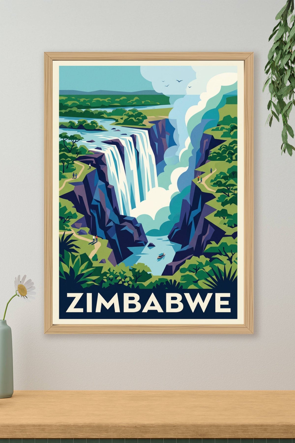 Affiche du Zimbabwe, chutes Victoria | Afich