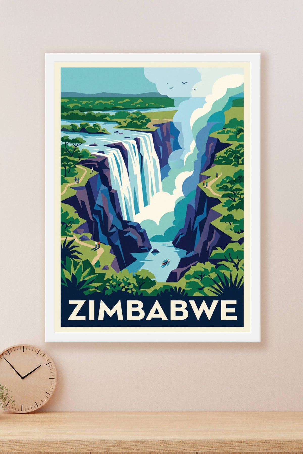 Affiche du Zimbabwe, chutes Victoria | Afich