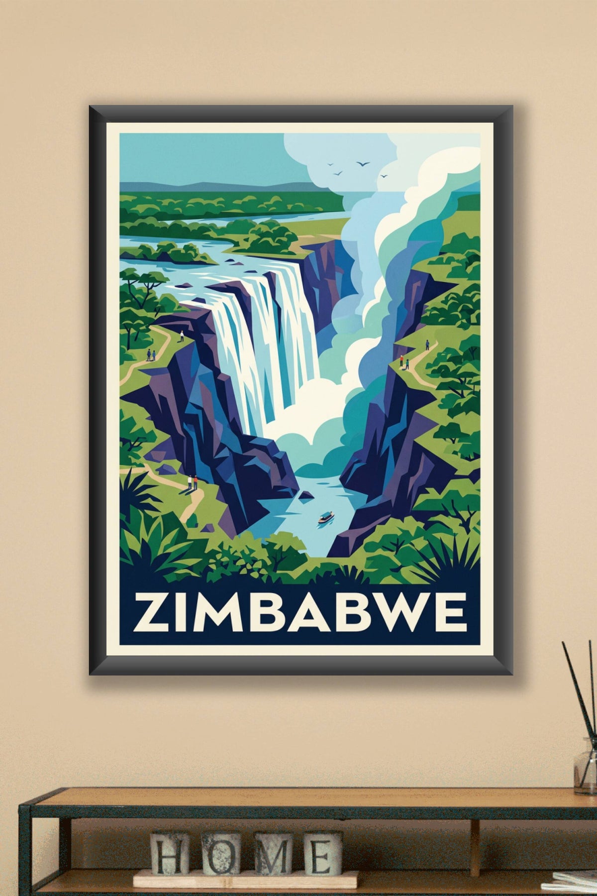 Affiche du Zimbabwe, chutes Victoria | Afich