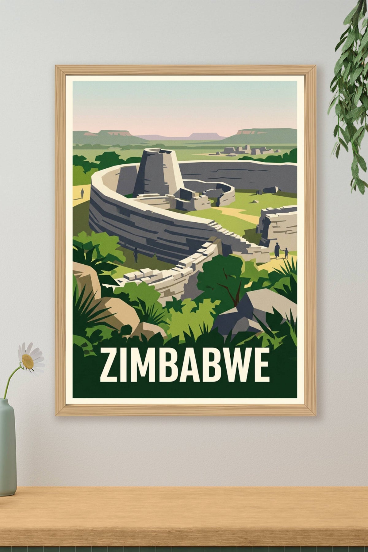 Affiche Zimbabwe, poster ruines de pierre | Afich