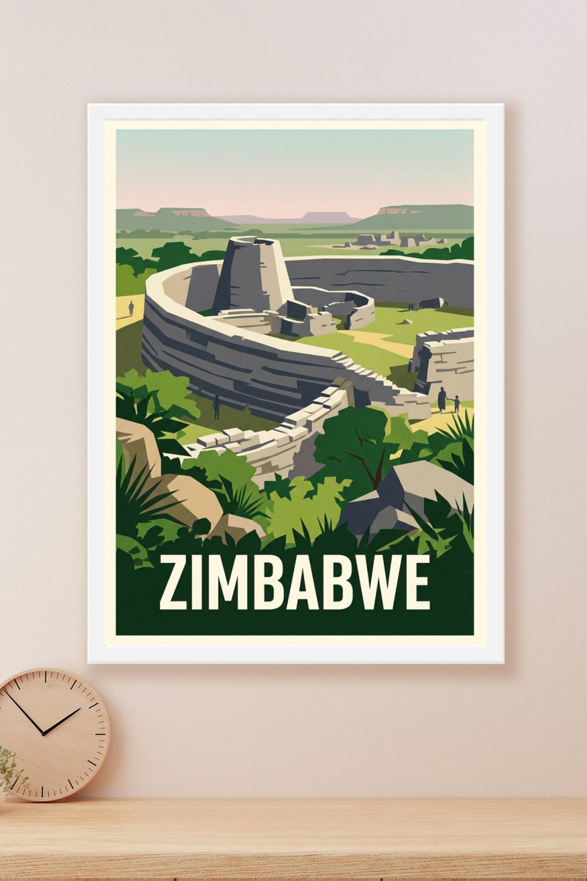 Affiche Zimbabwe, poster ruines de pierre | Afich