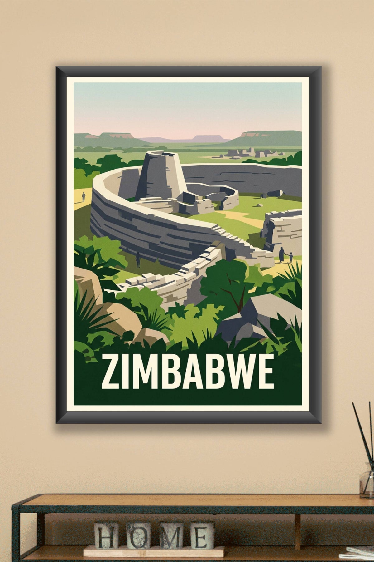 Affiche Zimbabwe, poster ruines de pierre | Afich