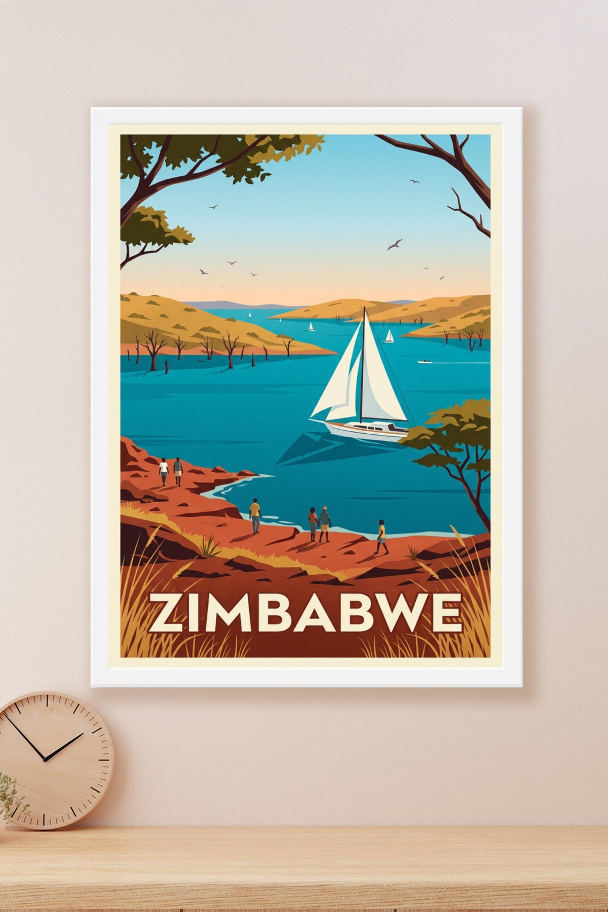 Affiche Zimbabwe, voiliers lac Kariba | Afich