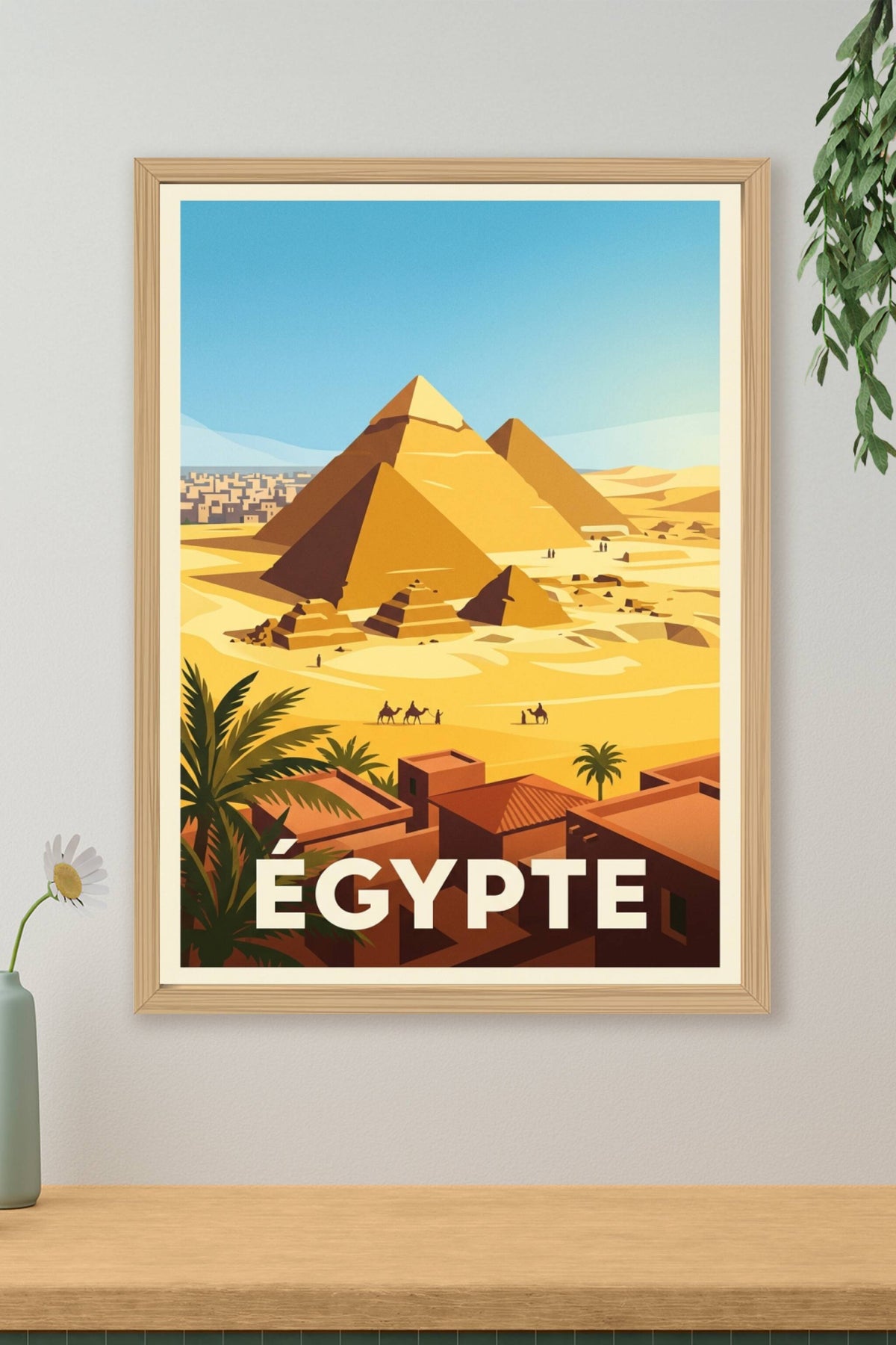 Affiche d'Égypte, pyramides de Gizeh | Afich