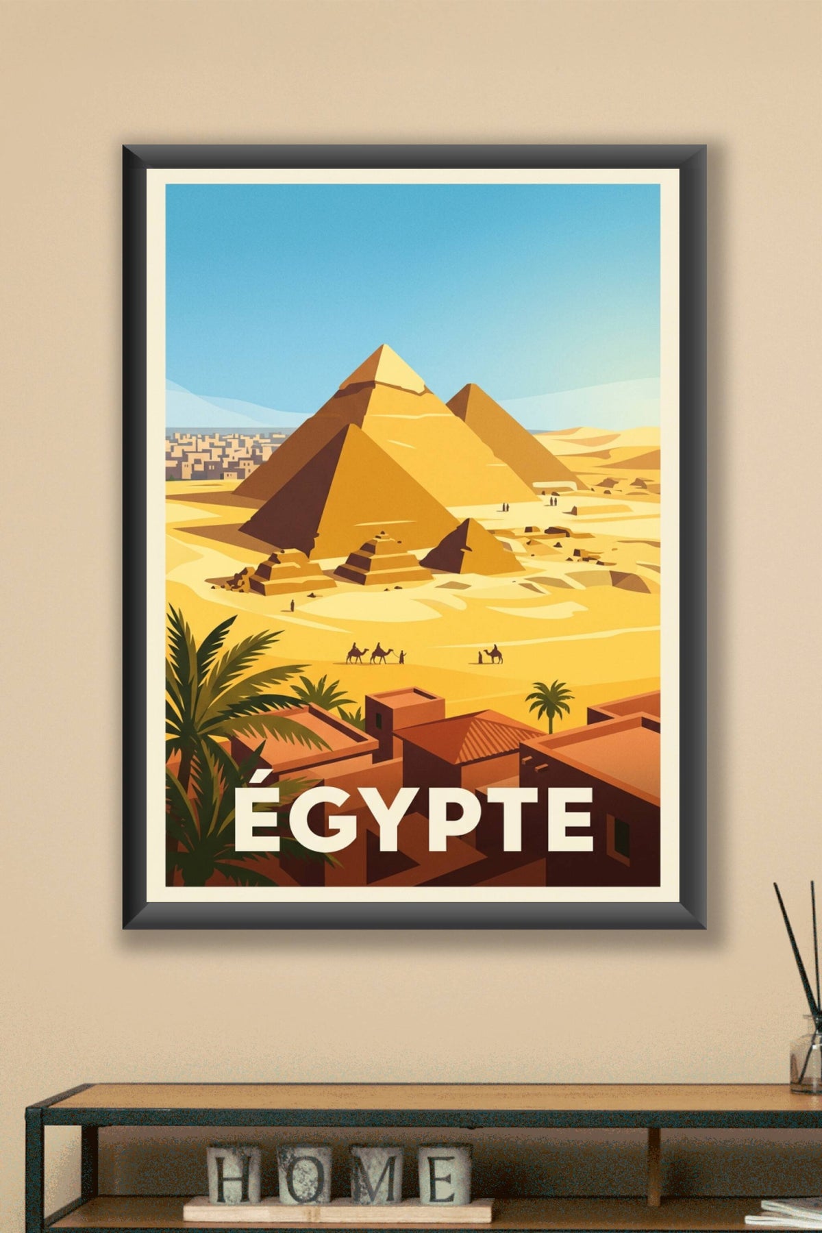 Affiche d'Égypte, pyramides de Gizeh | Afich