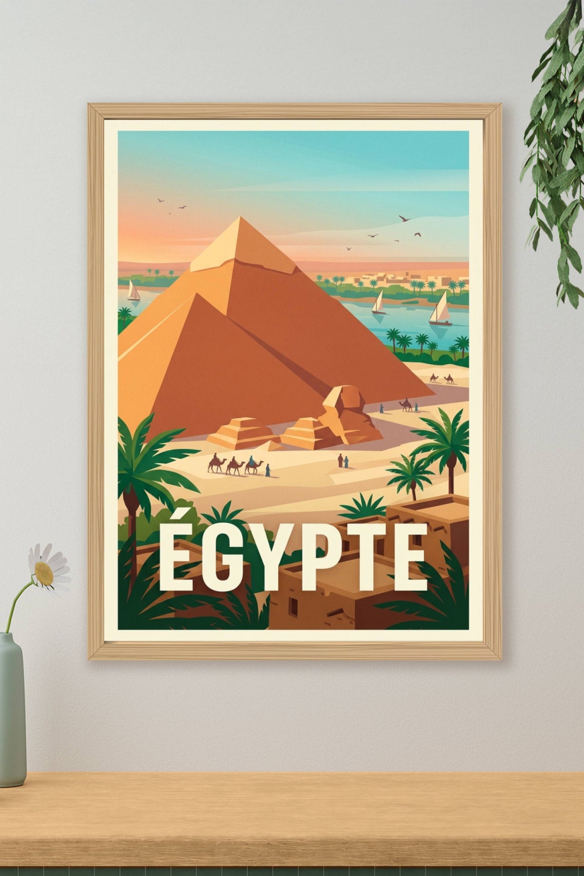 Affiche d'Égypte, Pyramides et Sphinx | Afich