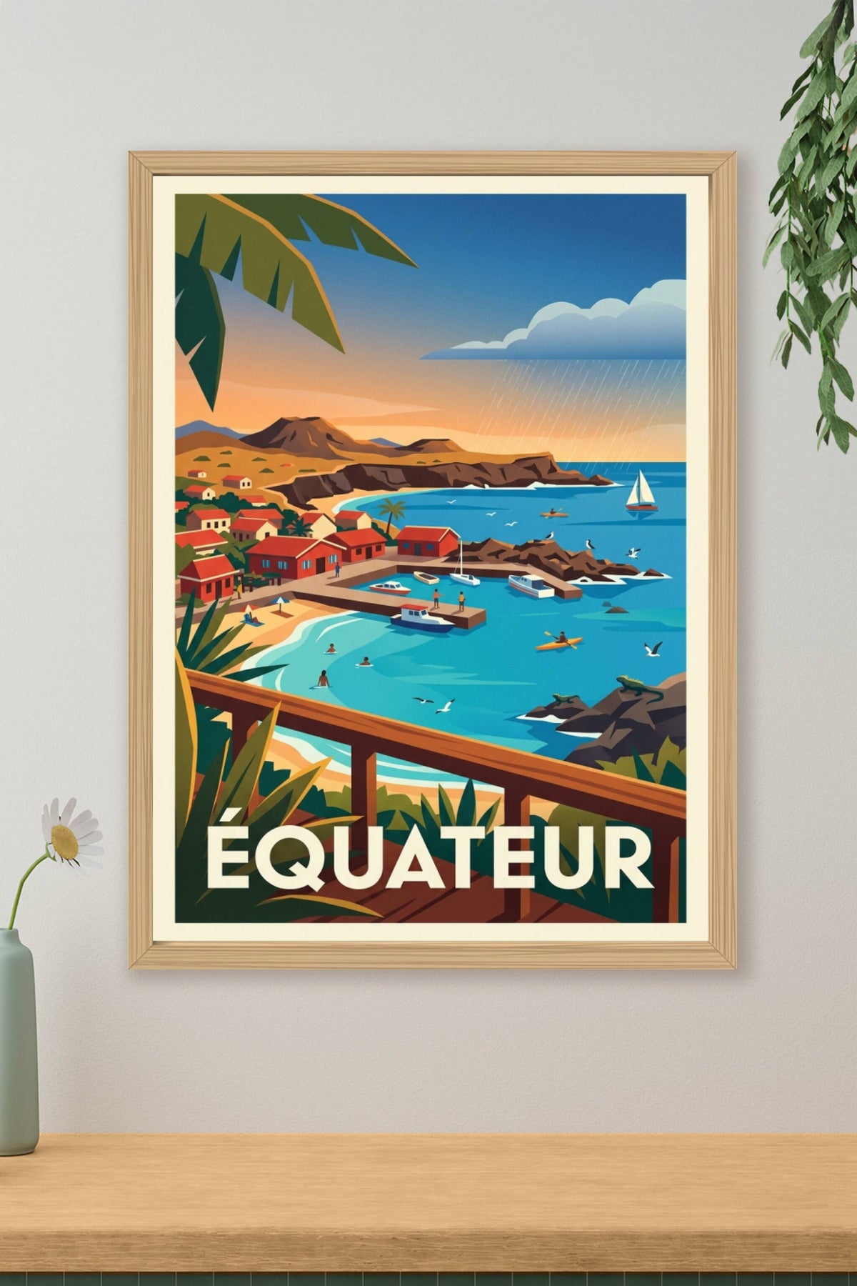 Poster d'Équateur, les Galápagos et iguanes | Afich