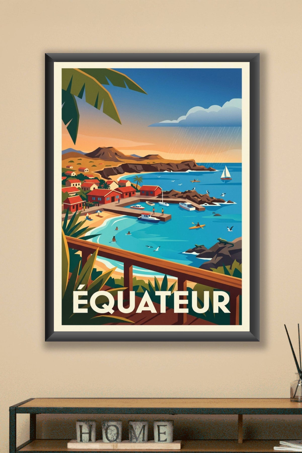 Poster d'Équateur, les Galápagos et iguanes | Afich