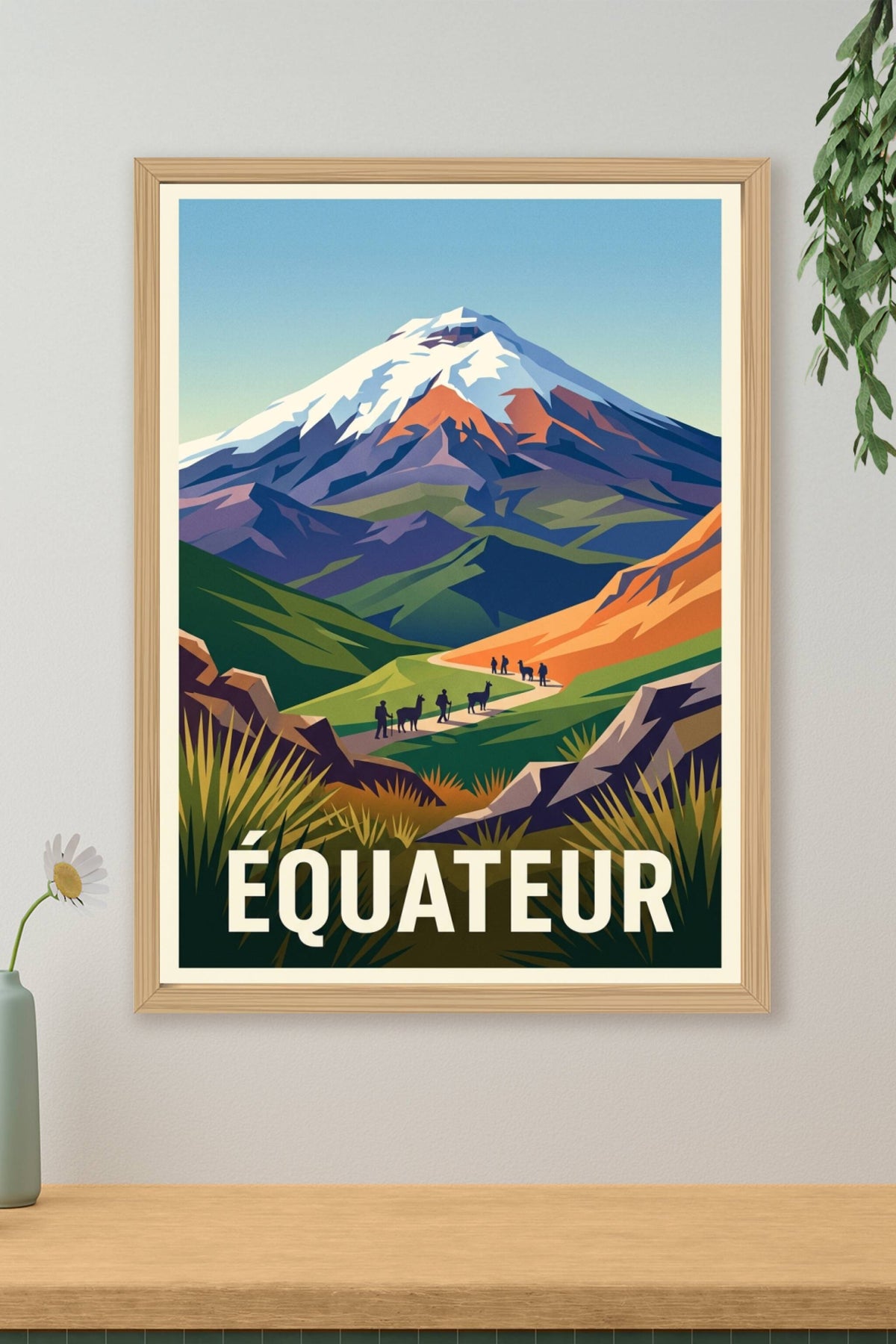 Affiche de l'Équateur, volcan des Andes | Afich