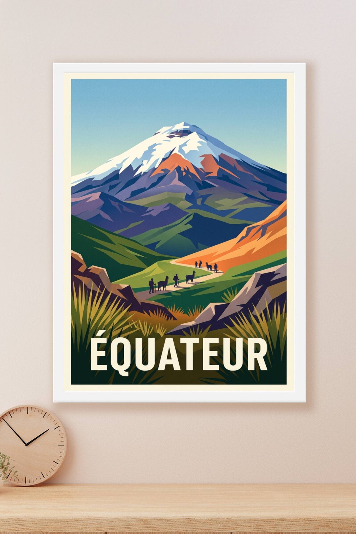 Affiche de l'Équateur, volcan des Andes | Afich