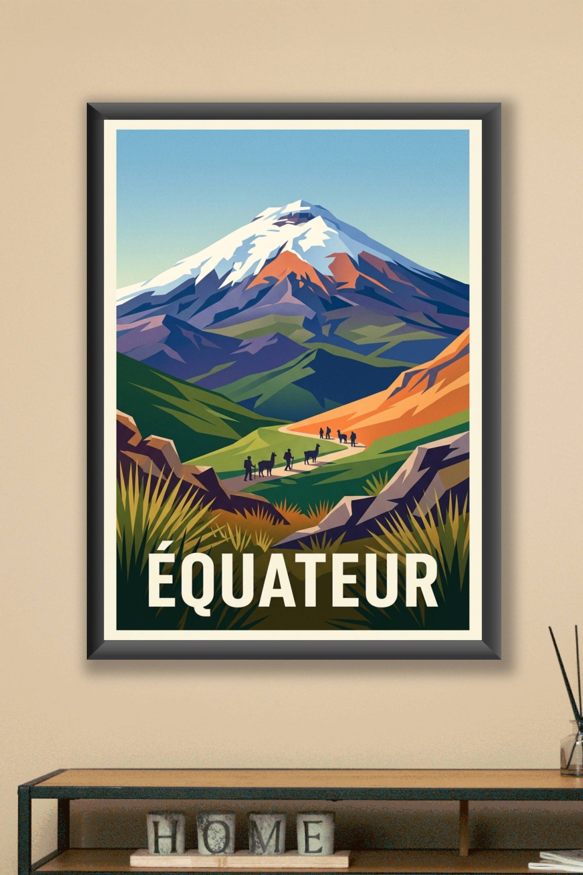 Affiche de l'Équateur, volcan des Andes | Afich