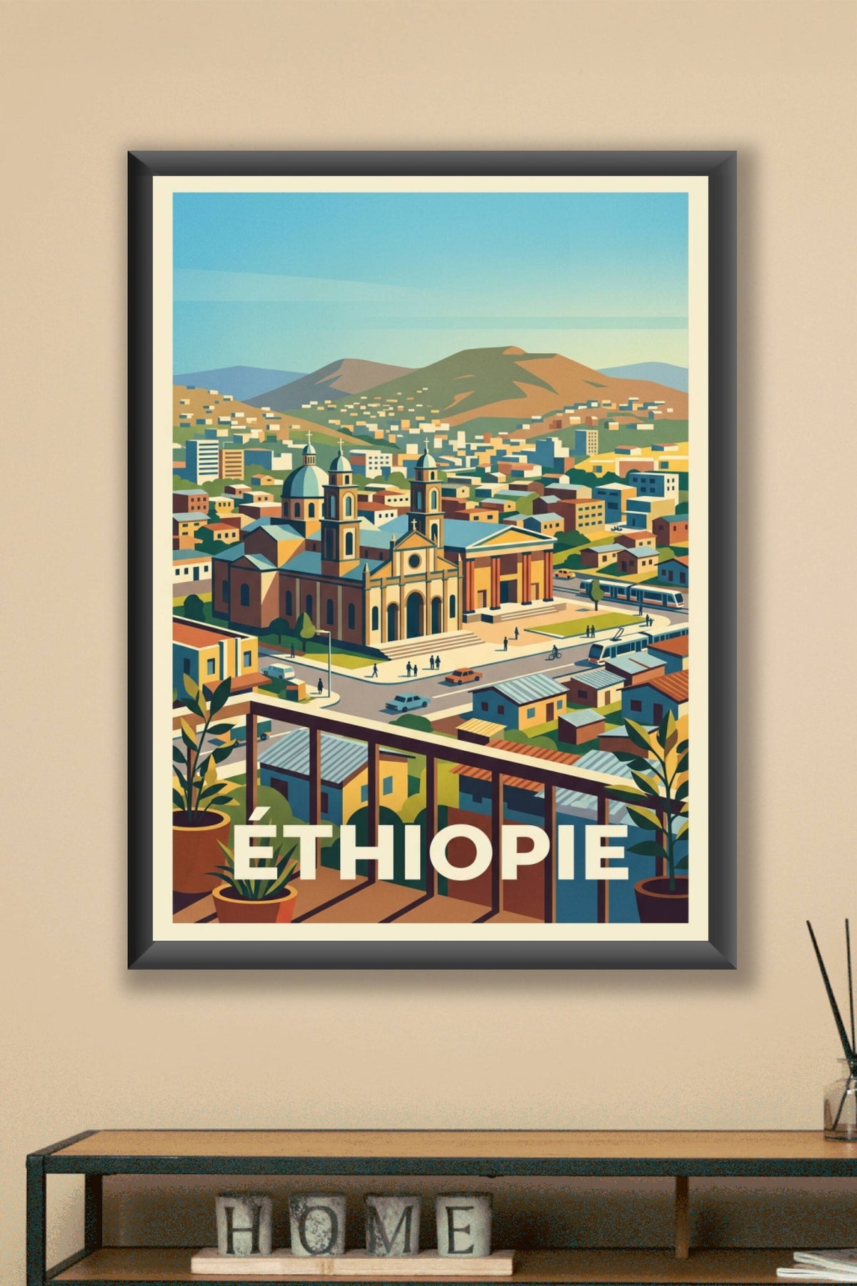 Poster d'Éthiopie, ville d'Addis-Abeba | Afich