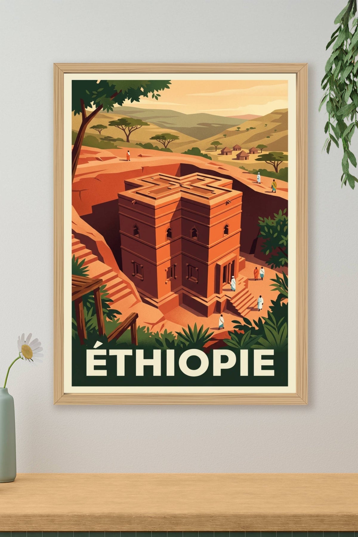 Affiche d'Éthiopie, poster église de Lalibela | Afich