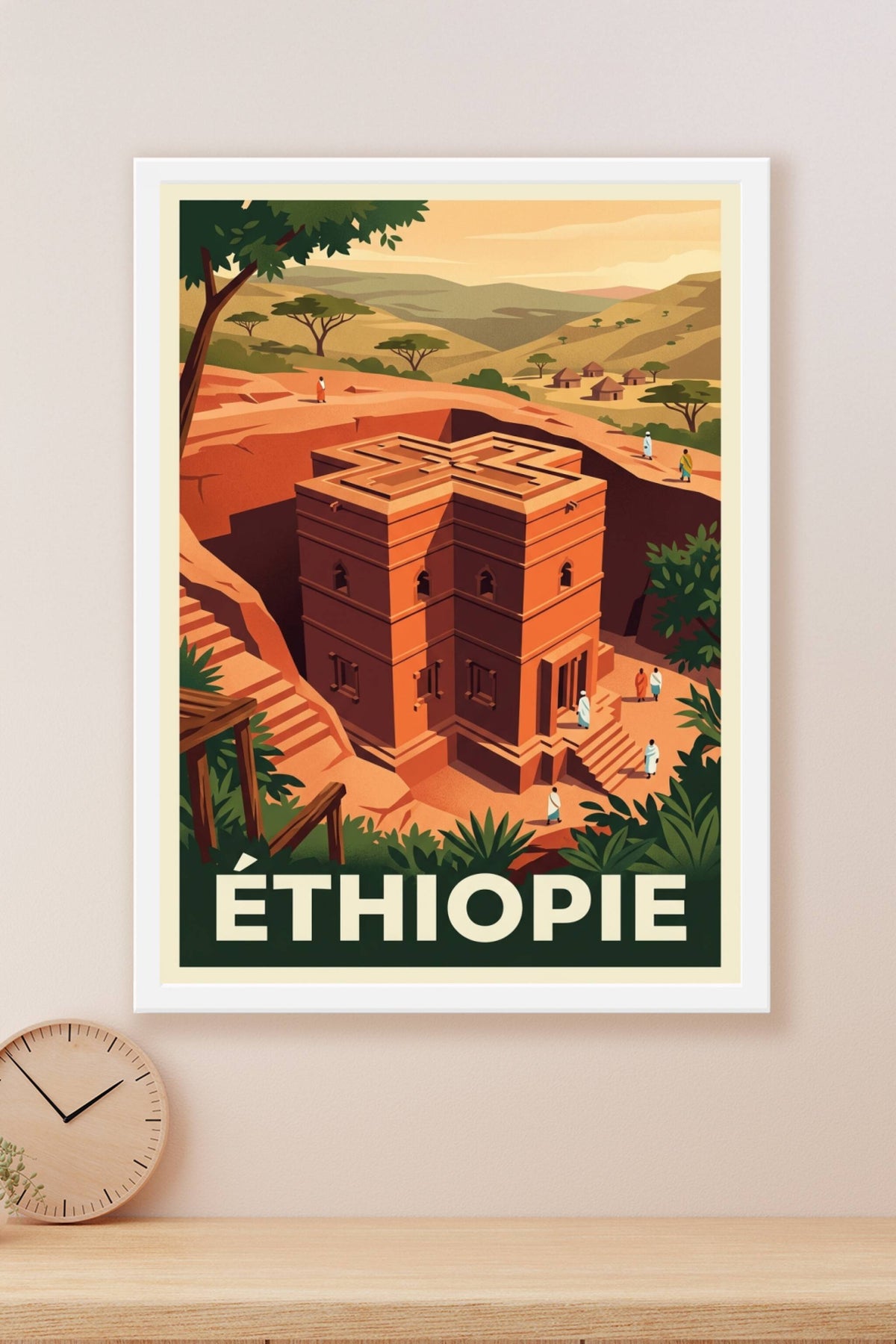 Affiche d'Éthiopie, poster église de Lalibela | Afich