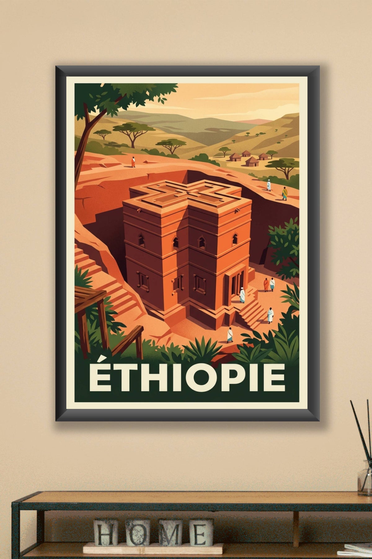 Affiche d'Éthiopie, poster église de Lalibela | Afich