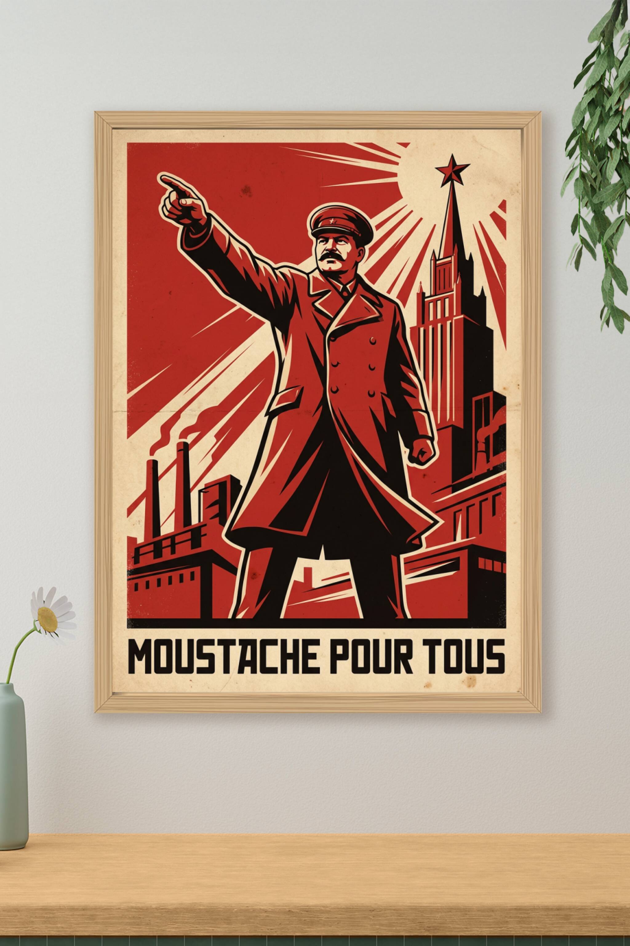 Poster Moustache pour tous, décor vintage | Afich