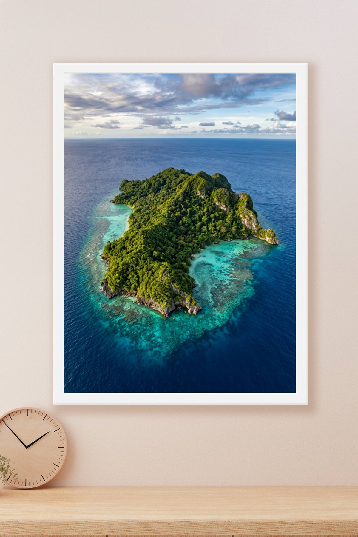 Affiche de l'île tropicale, poster lagon turquoise