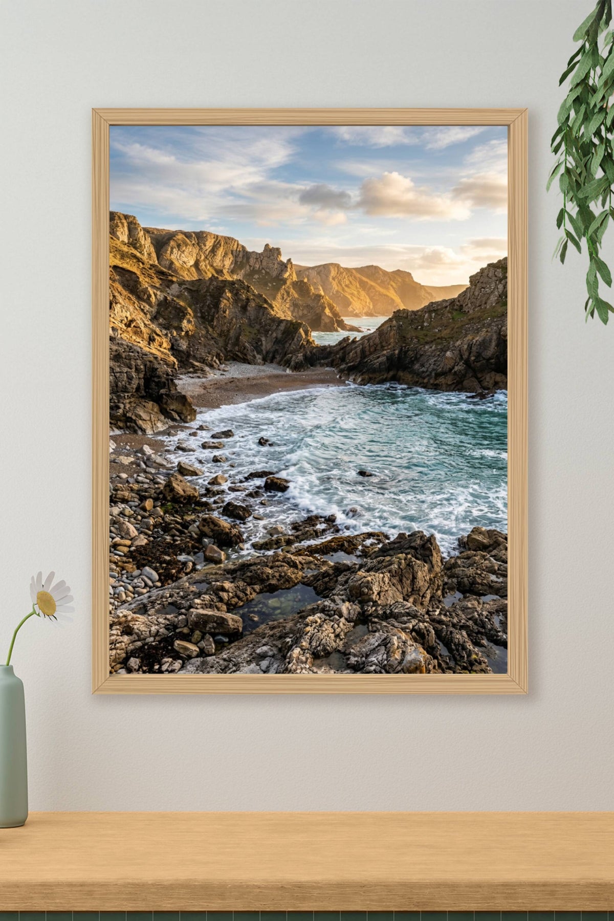 Affiche de crique sauvage, poster falaises rocheuses