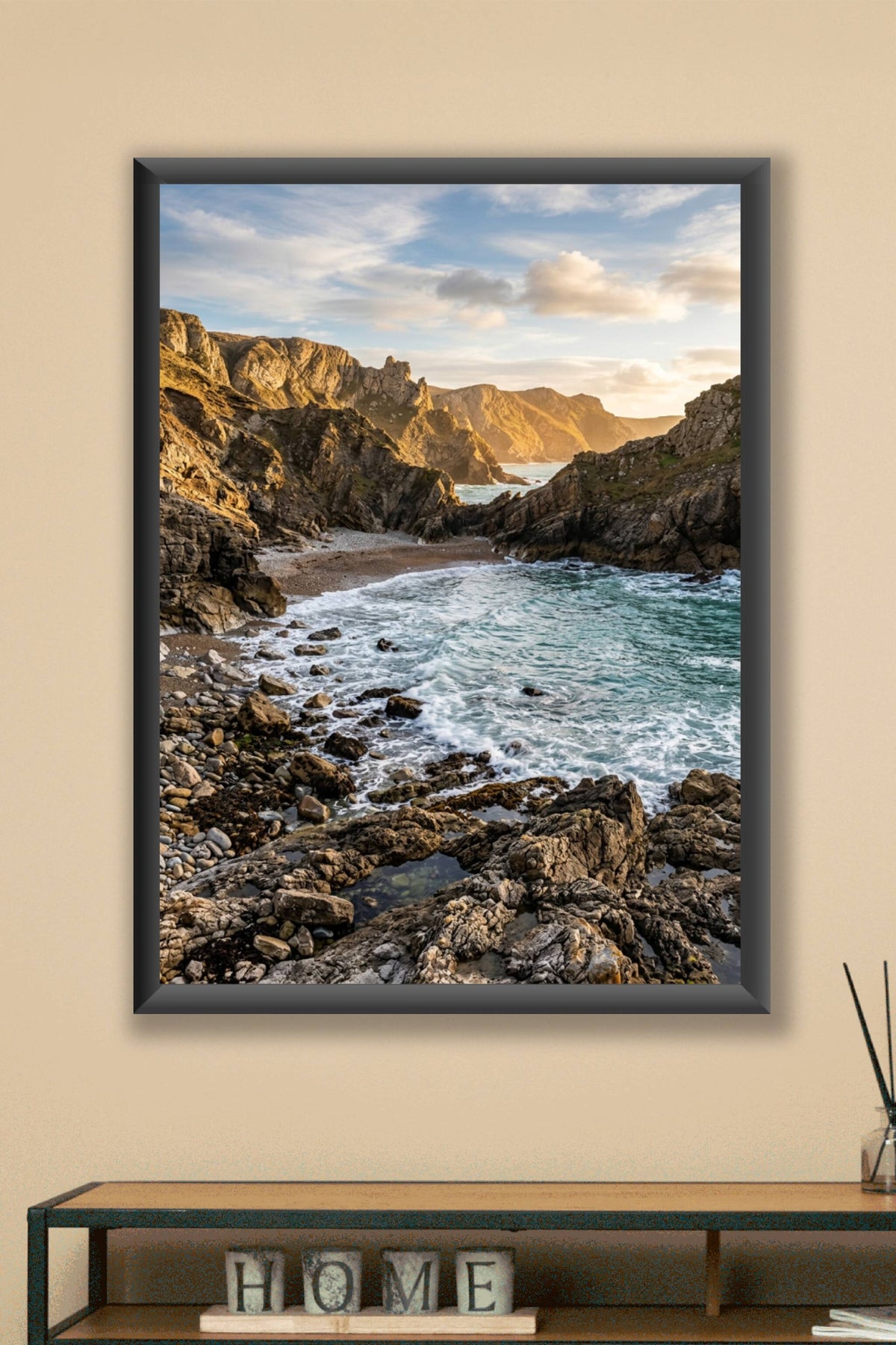 Affiche de crique sauvage, poster falaises rocheuses