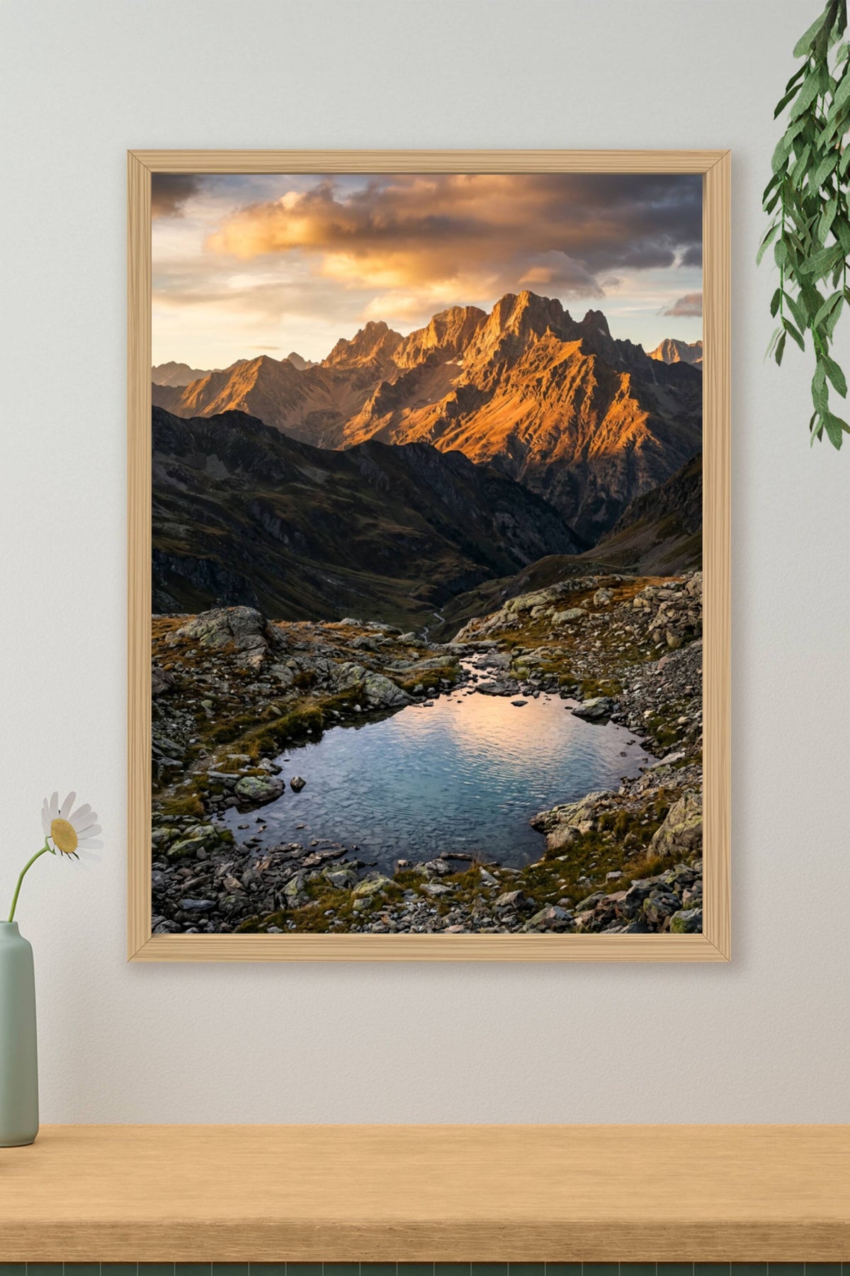 Affiche de haute montagne, poster lac d'altitude