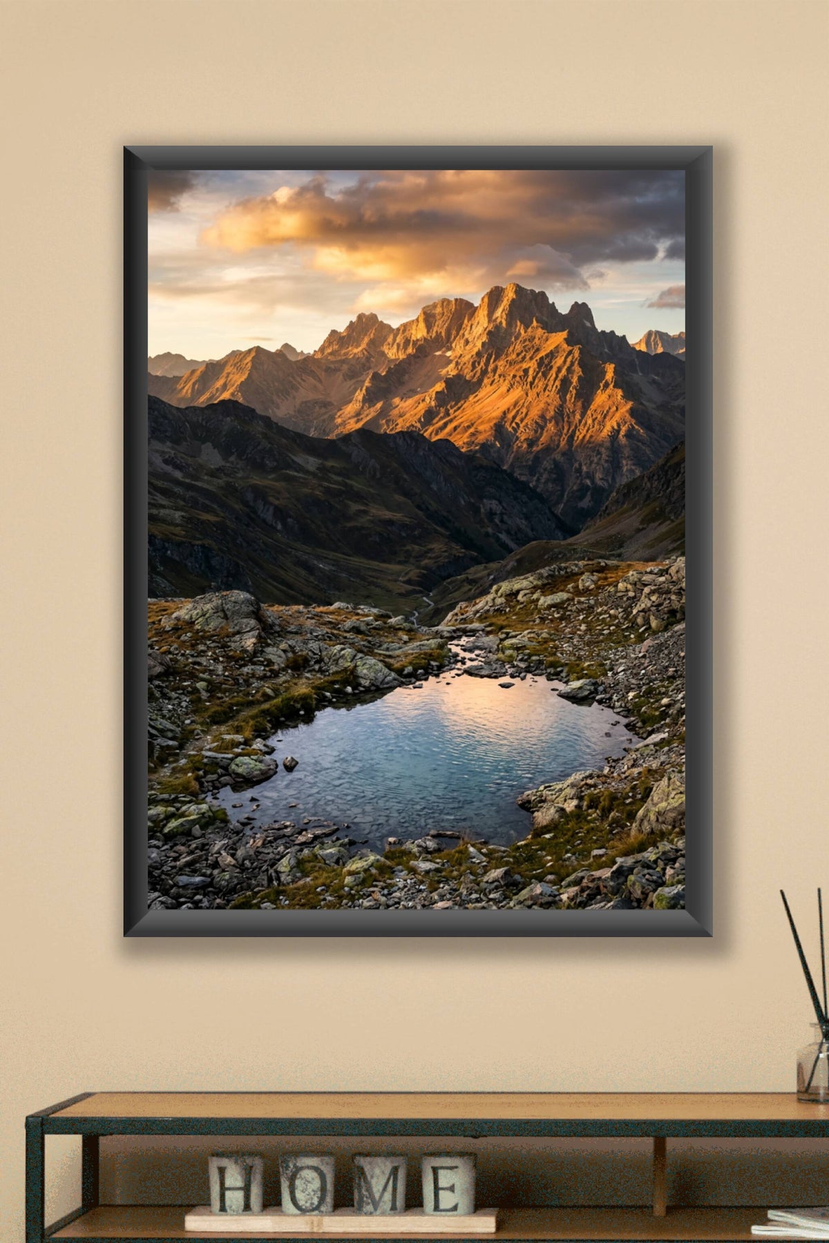 Affiche de haute montagne, poster lac d'altitude