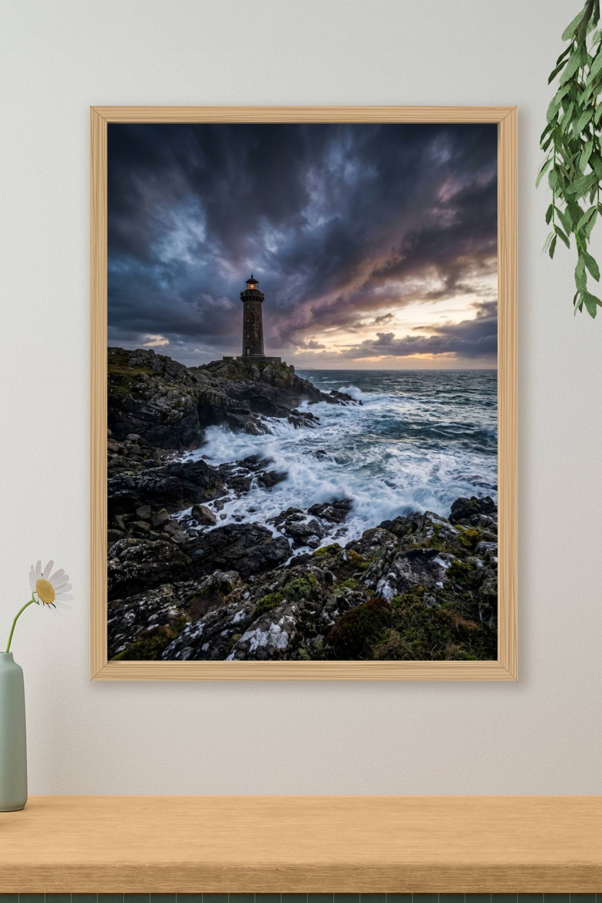 Affiche du Phare du Petit Minou, poster ciel d'orage
