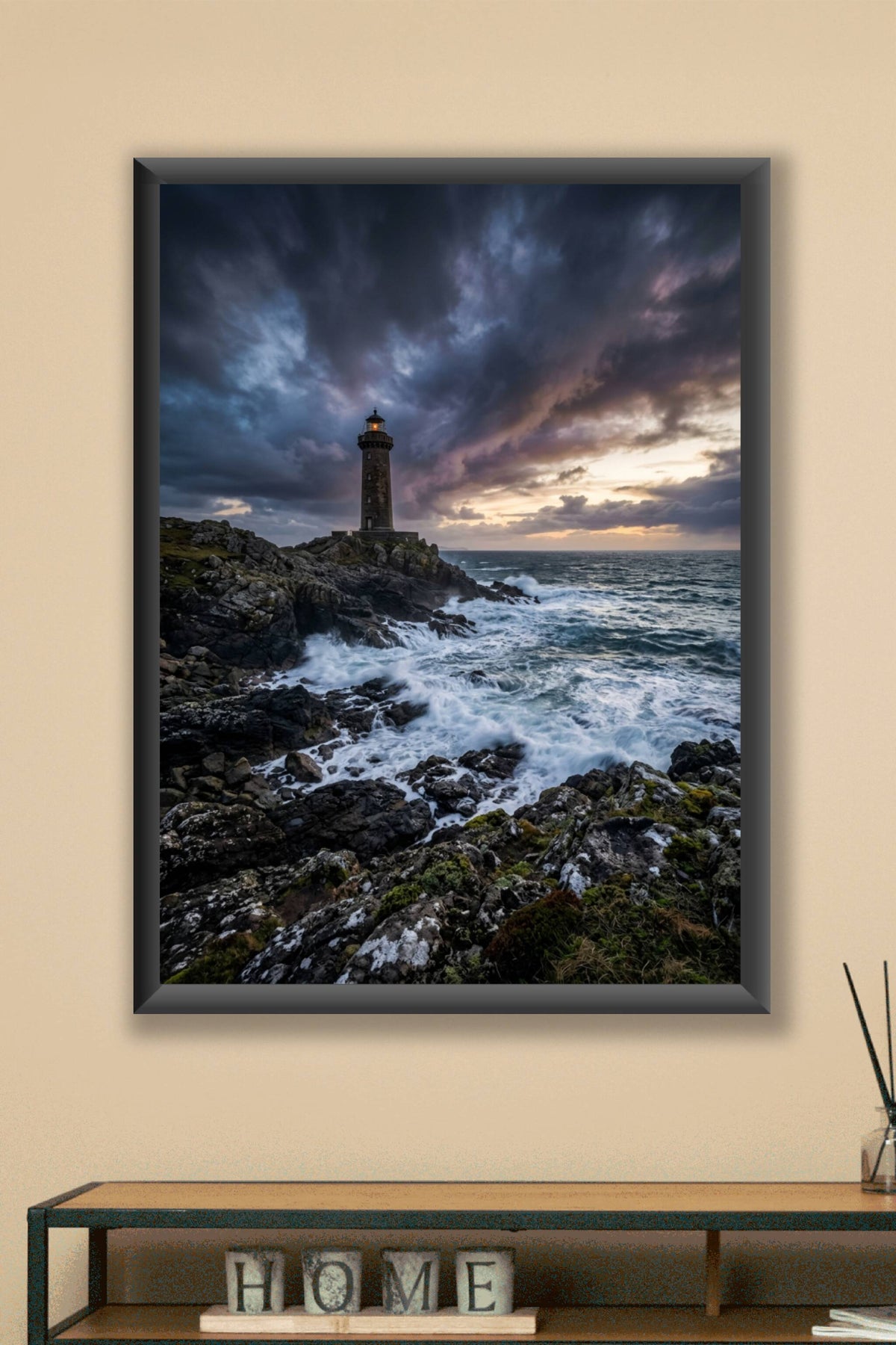 Affiche du Phare du Petit Minou, poster ciel d'orage