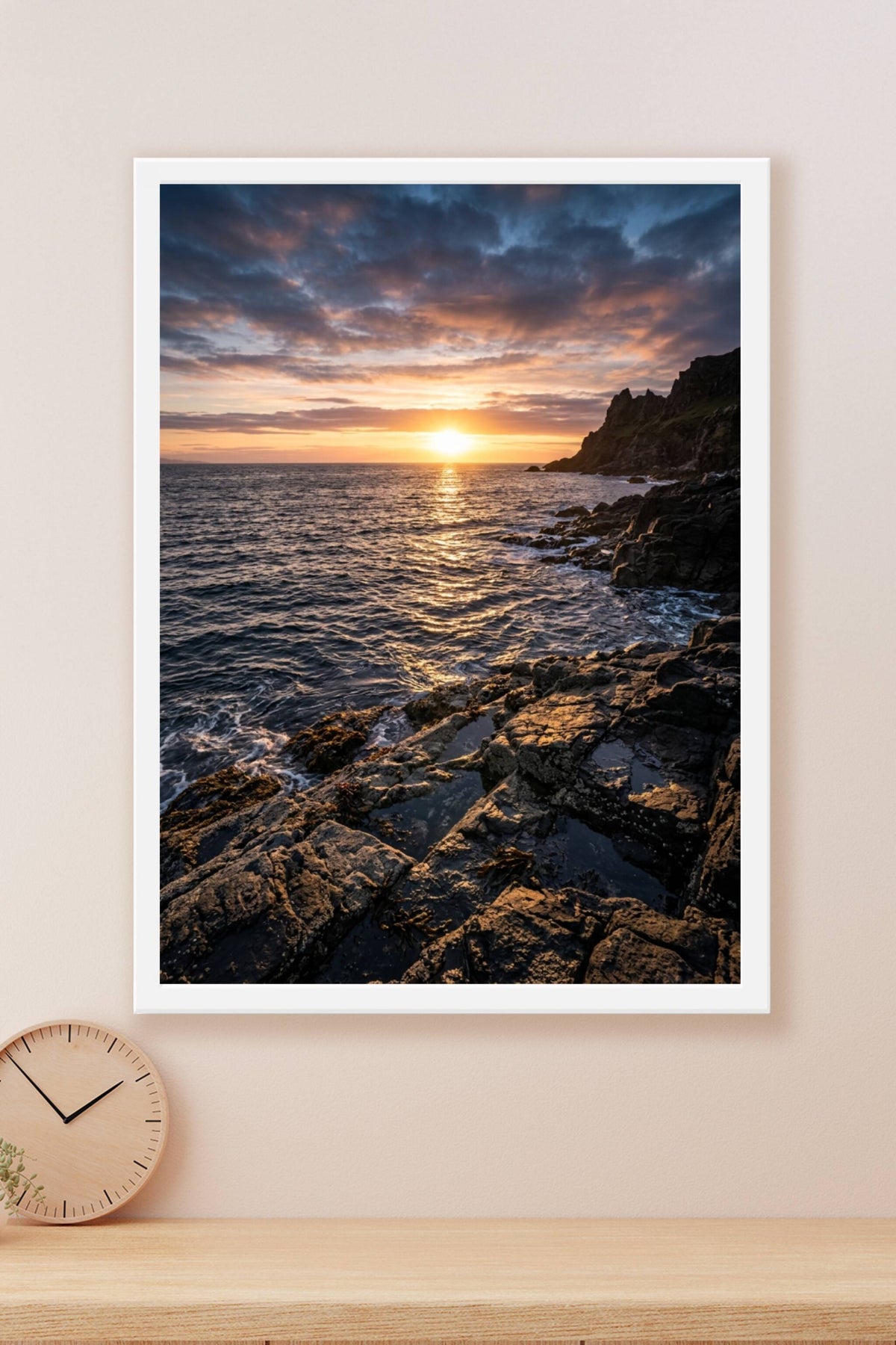 Affiche de bord de mer, poster coucher de soleil