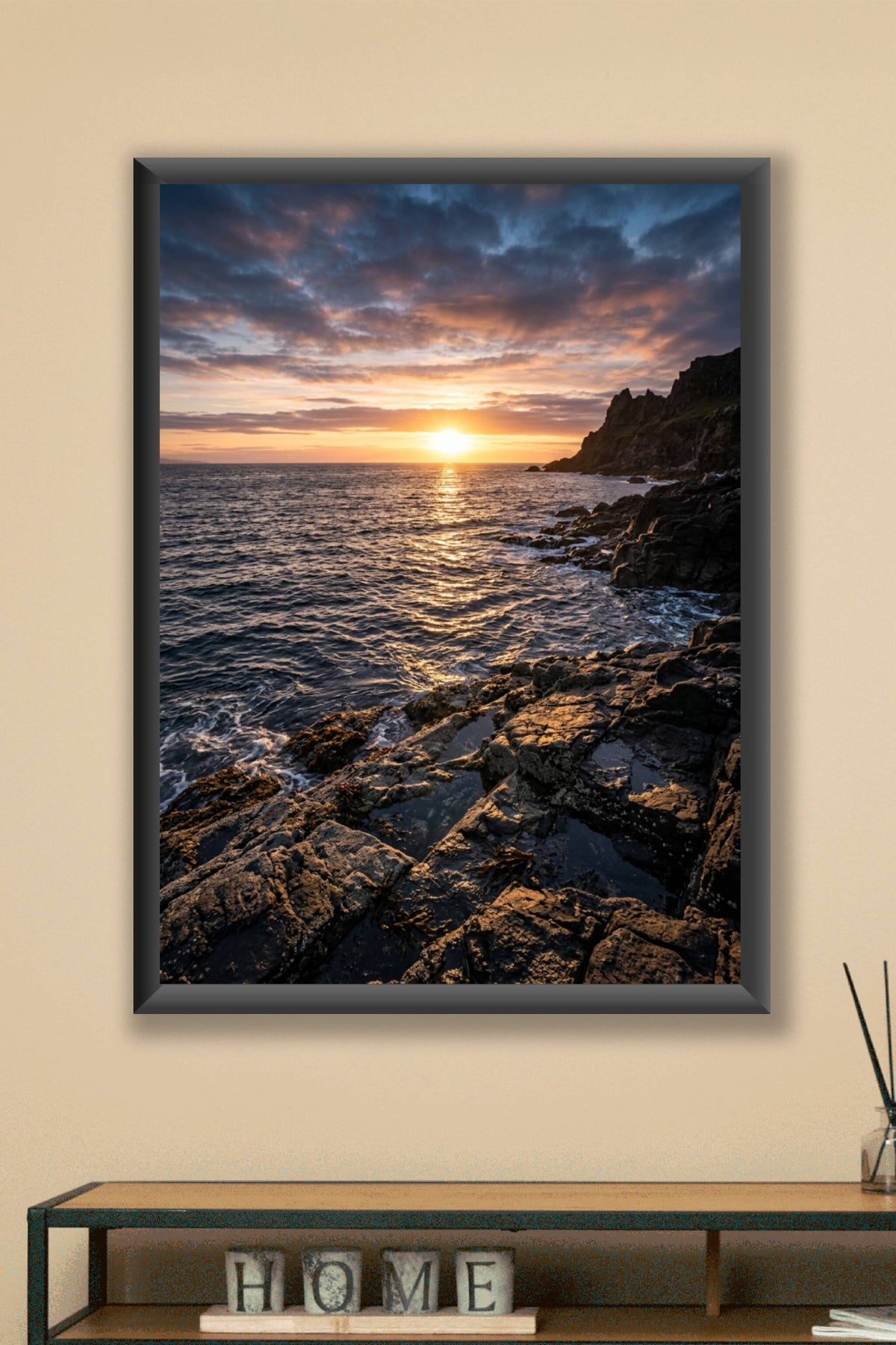 Affiche de bord de mer, poster coucher de soleil