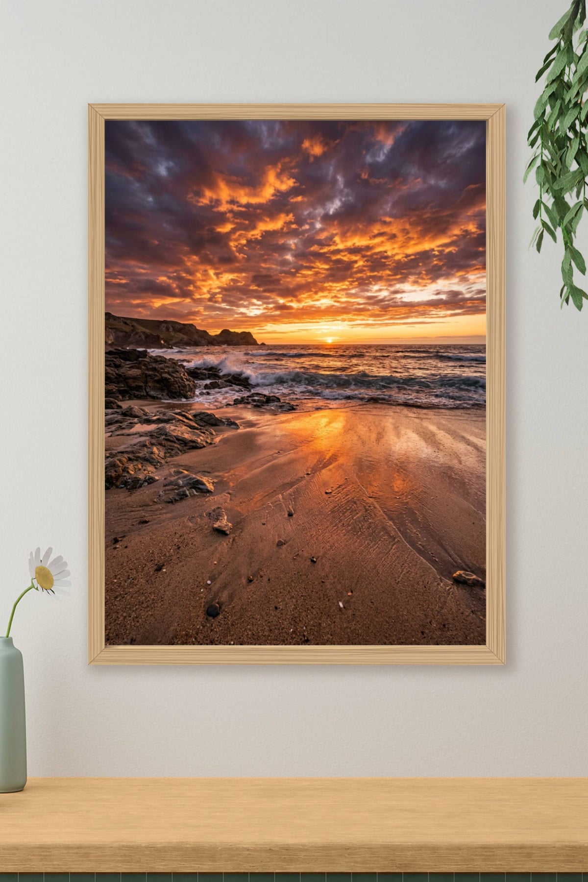 Affiche Coucher de soleil, poster ciel orangé